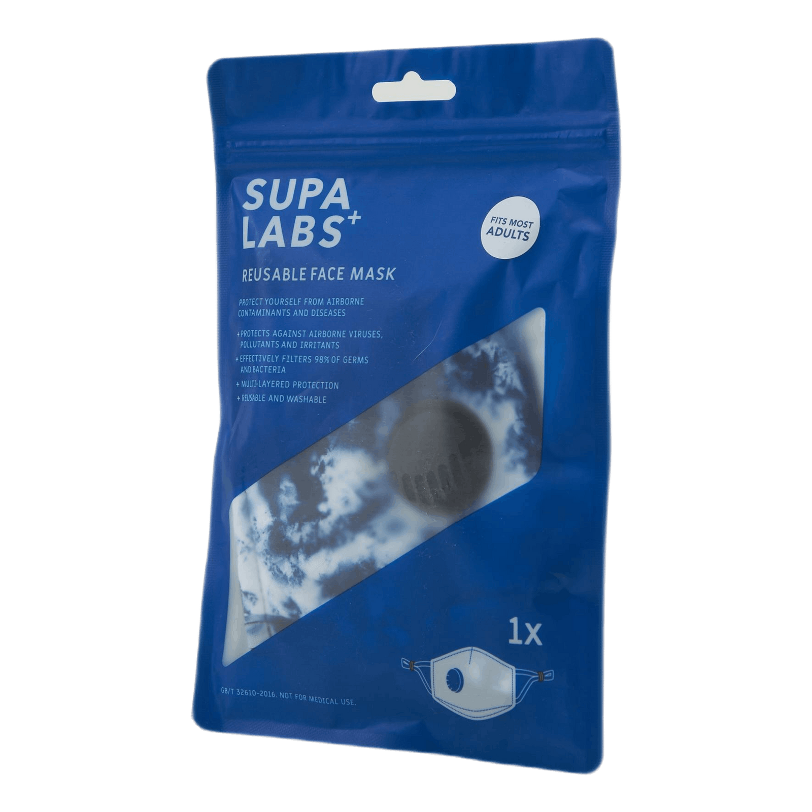 Li Adult Hero Mask Blue Tie Dy Blue Tie Dye