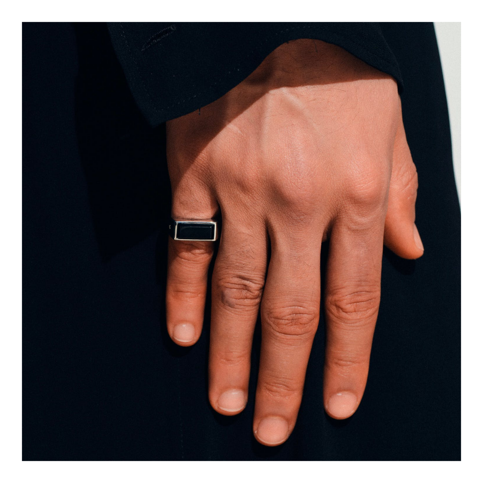 Peaky Ring Polished Black Onyx 925 Sterling Silver