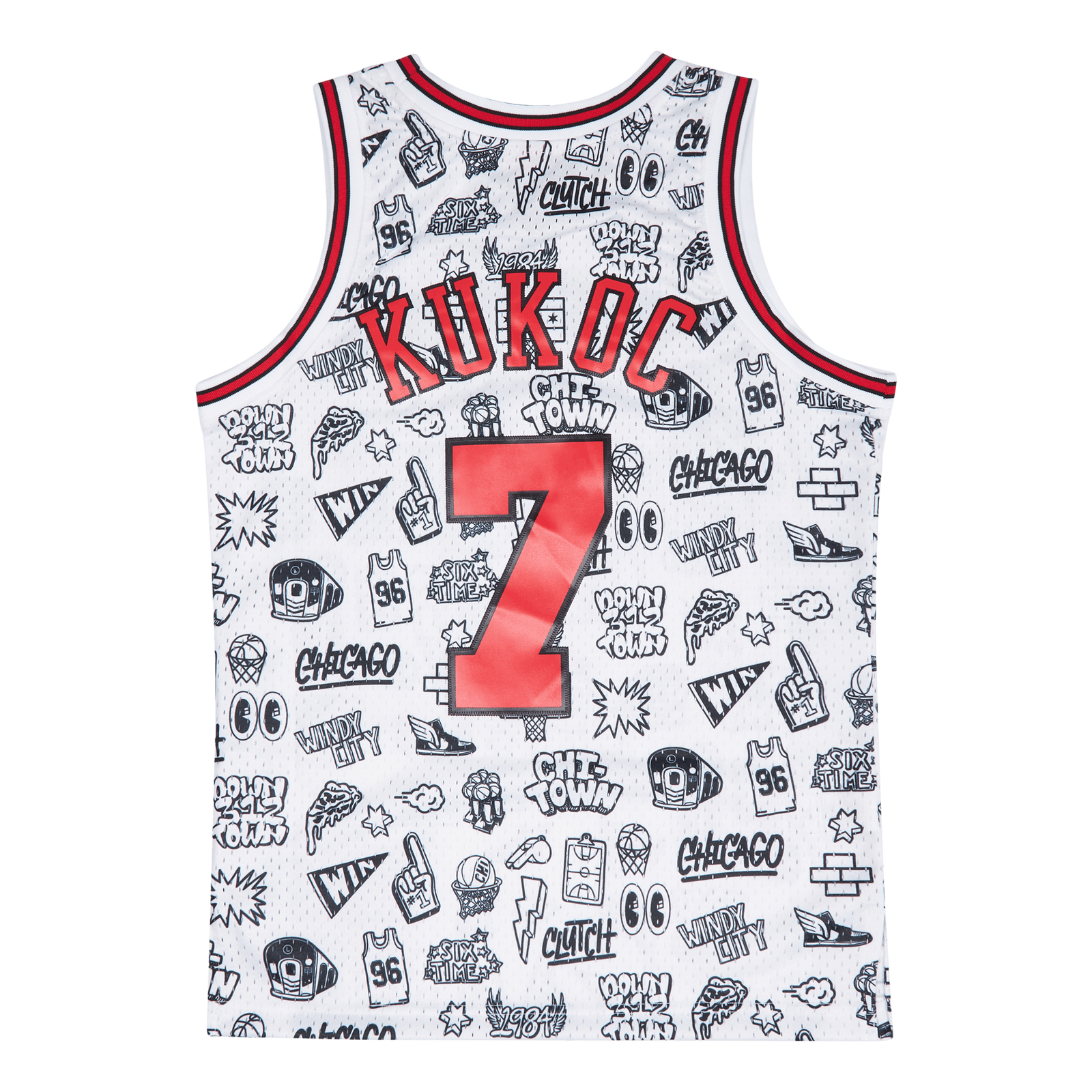 Bulls Doodle Swingman Jersey - Toni Kukoc