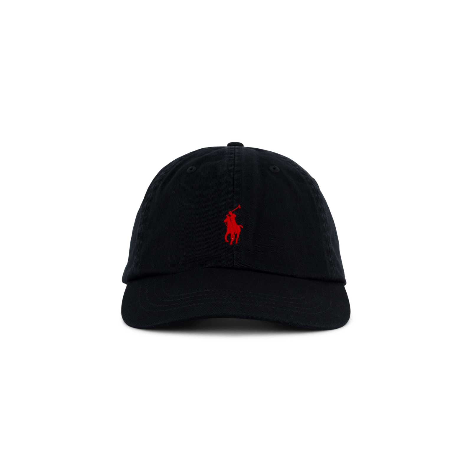 Cotton Chino Ball Cap Polo Black / RL2000 Red