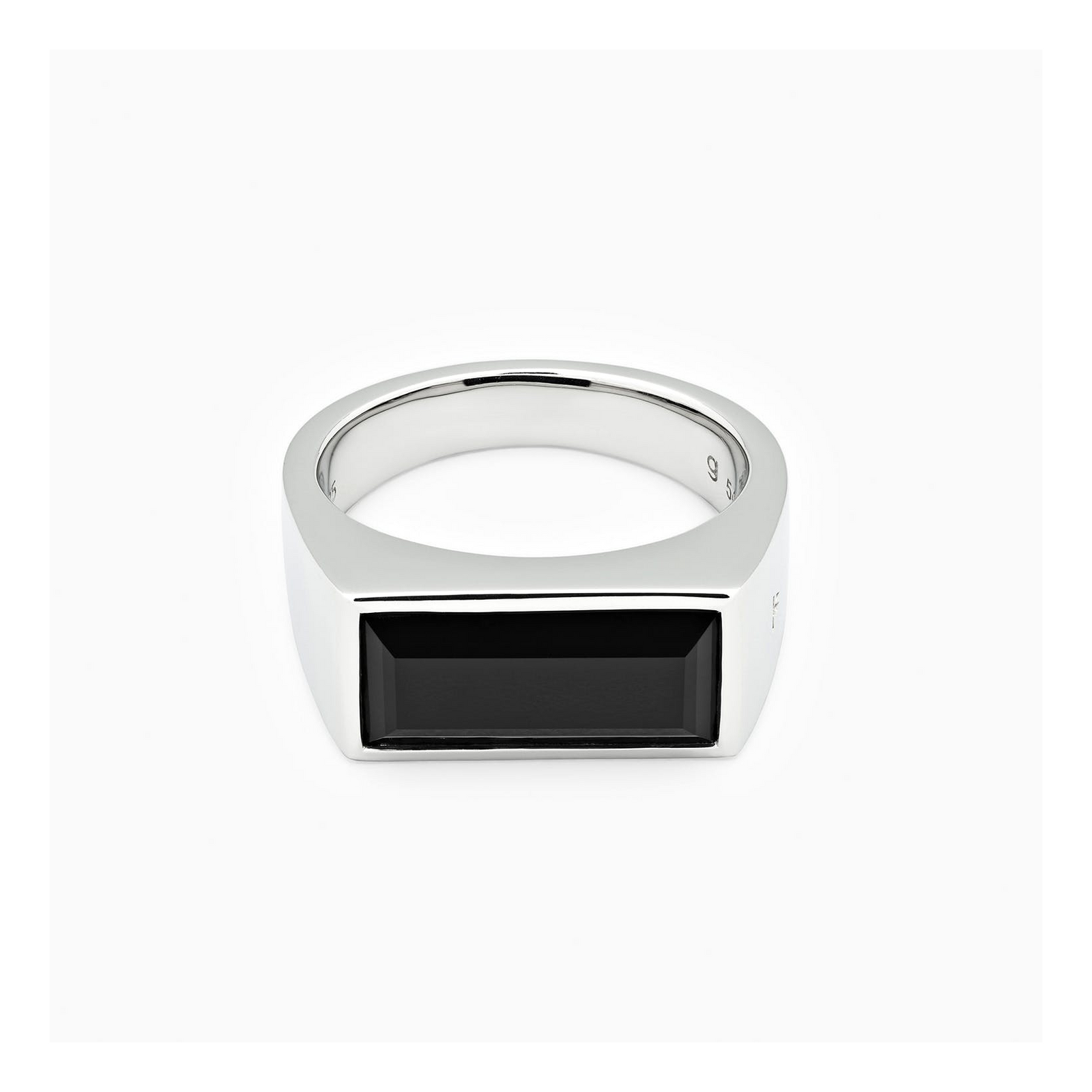 Peaky Ring Polished Onyx Silver