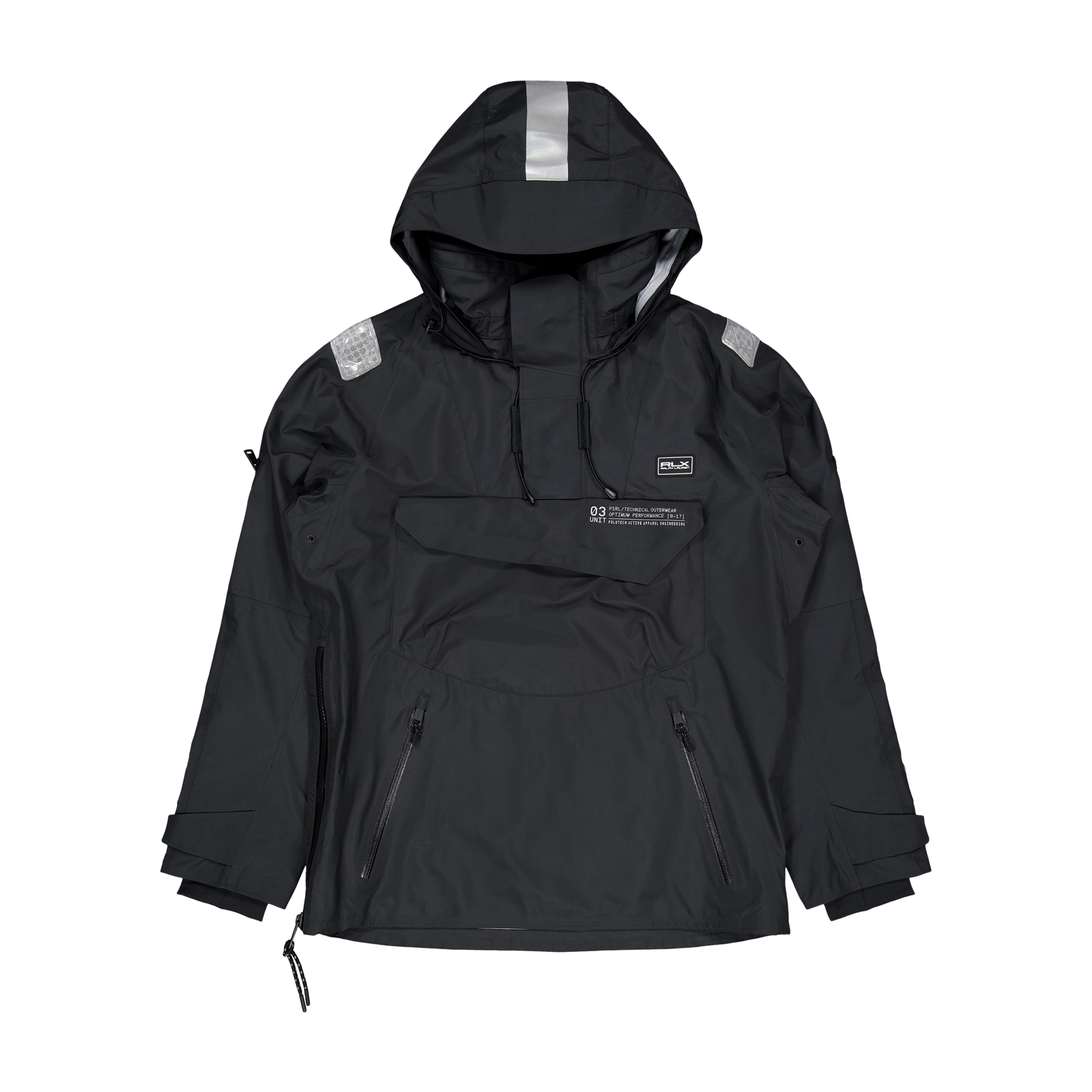 Tech Taffeta-patterson Pullove Polo Black