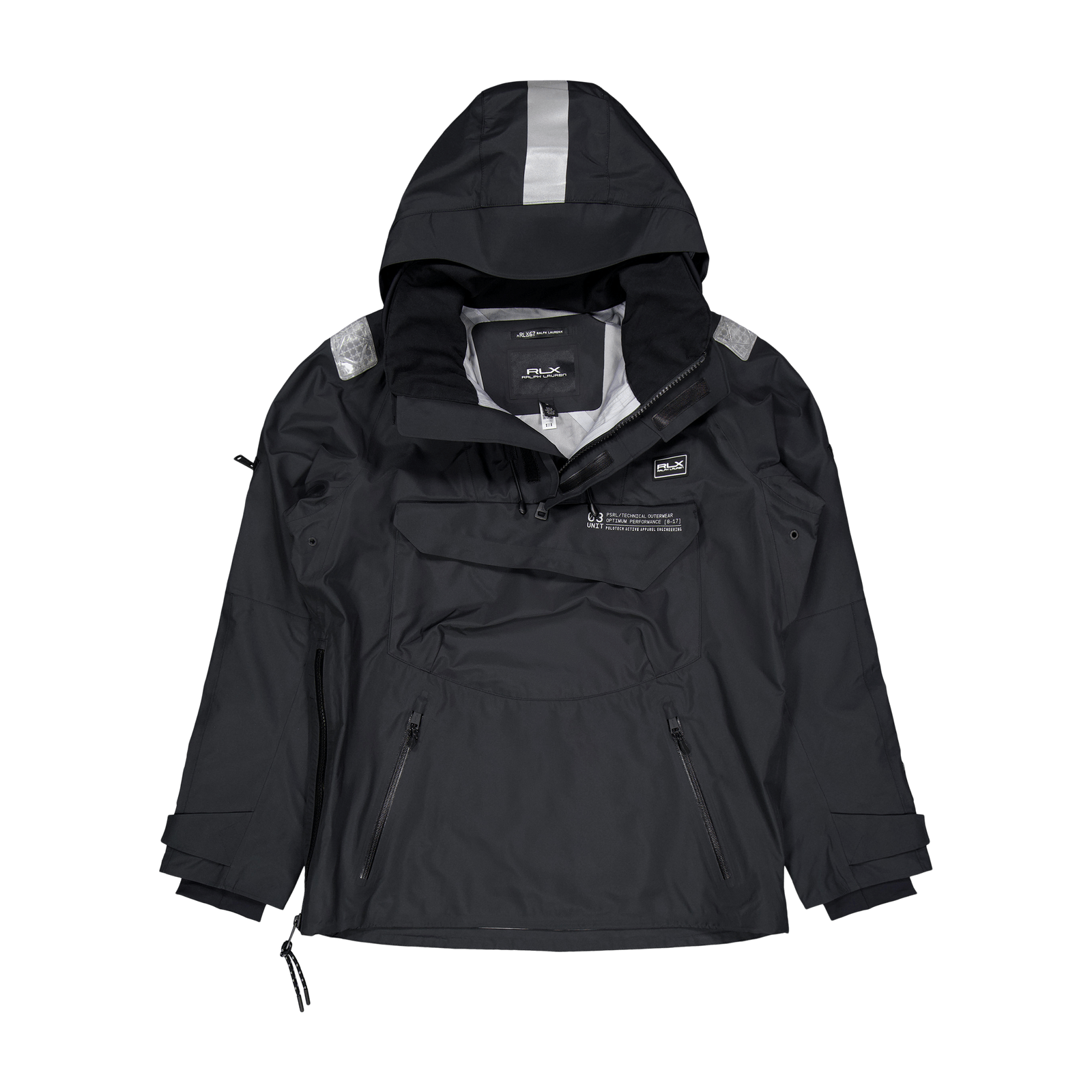 Tech Taffeta-patterson Pullove Polo Black