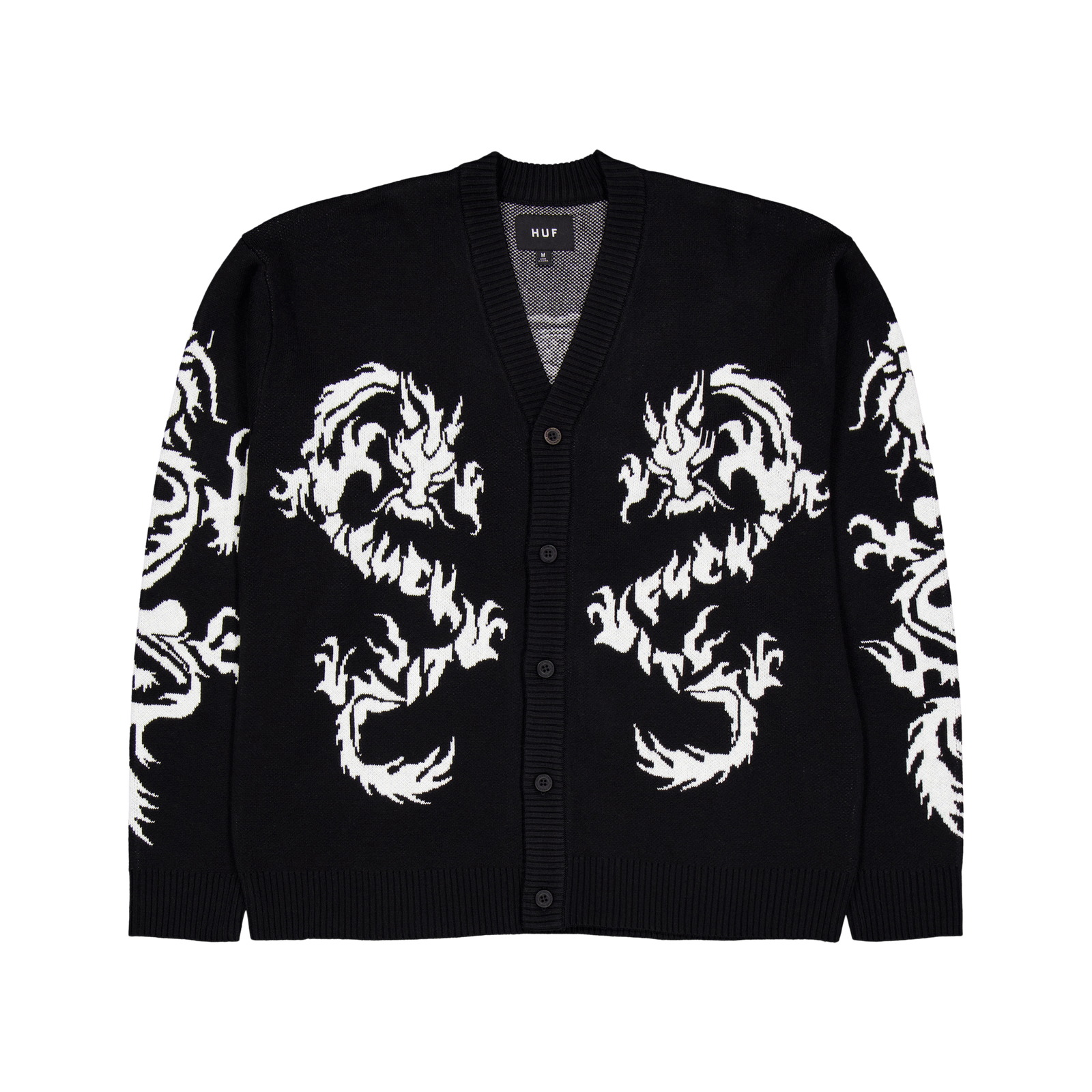 Twin Dragon Cardigan Black