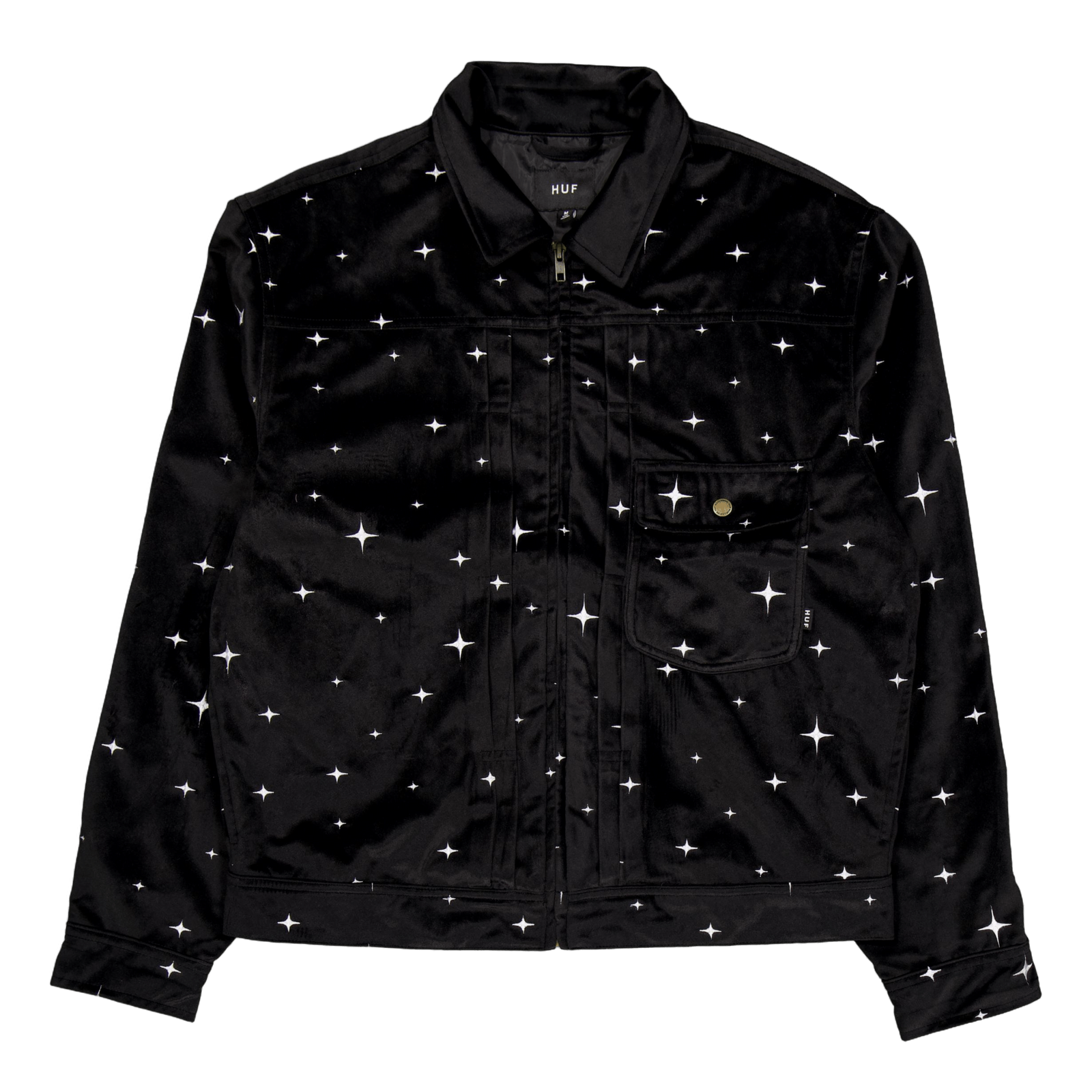 Galaxy Velvet Trucker Jacket Black