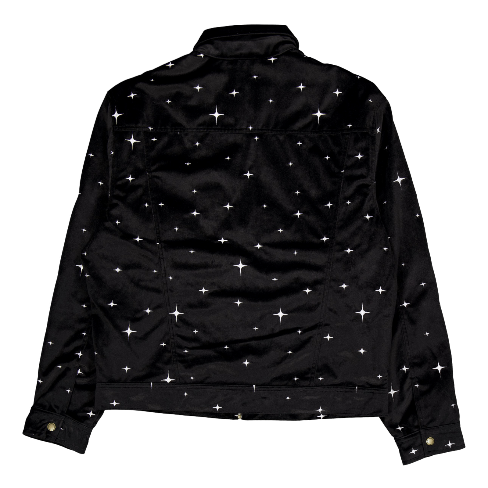 Galaxy Velvet Trucker Jacket Black