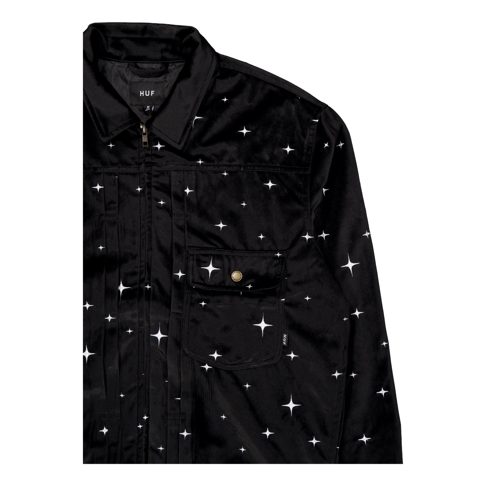 Galaxy Velvet Trucker Jacket Black