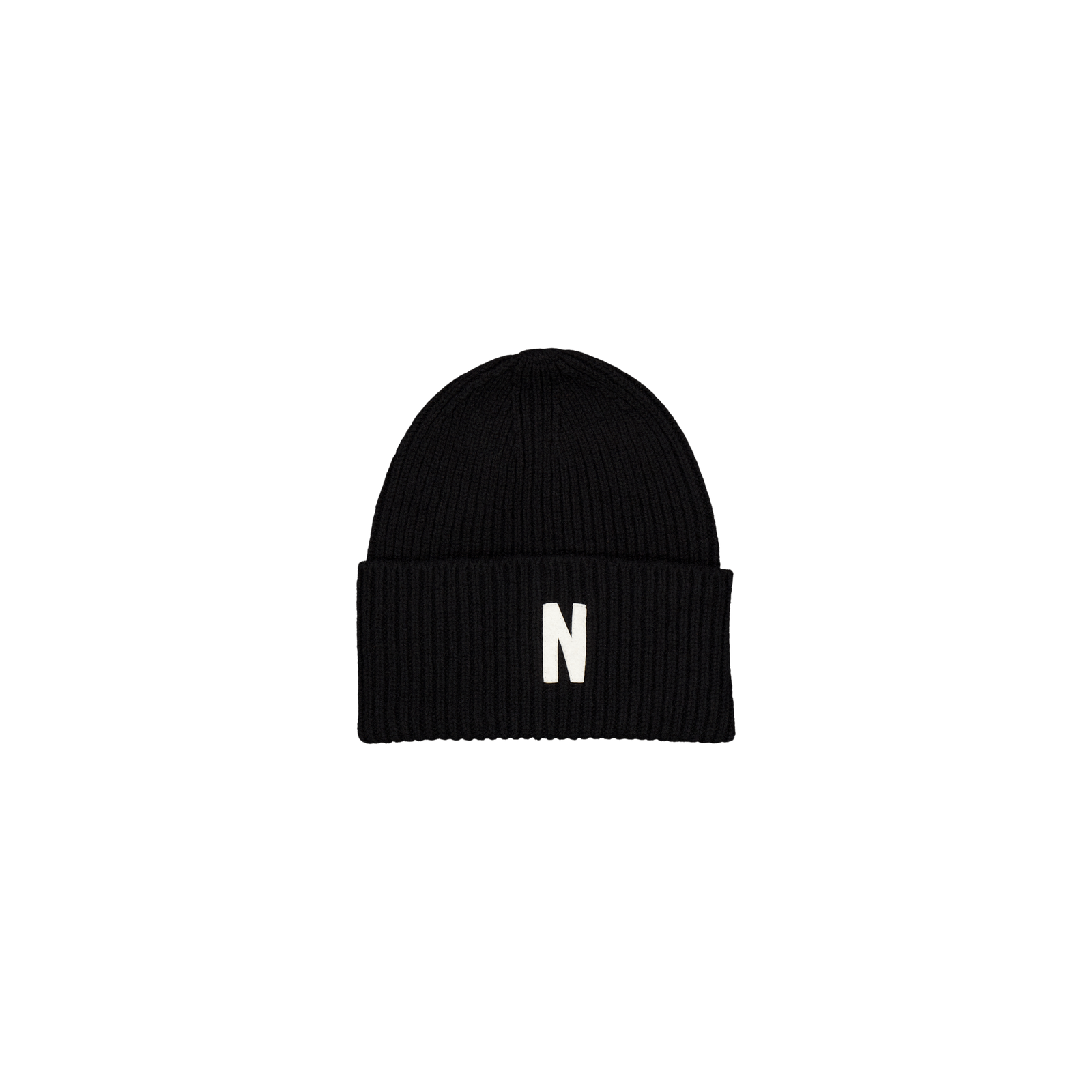 Merino Lambswool Rib N Logo Be Black
