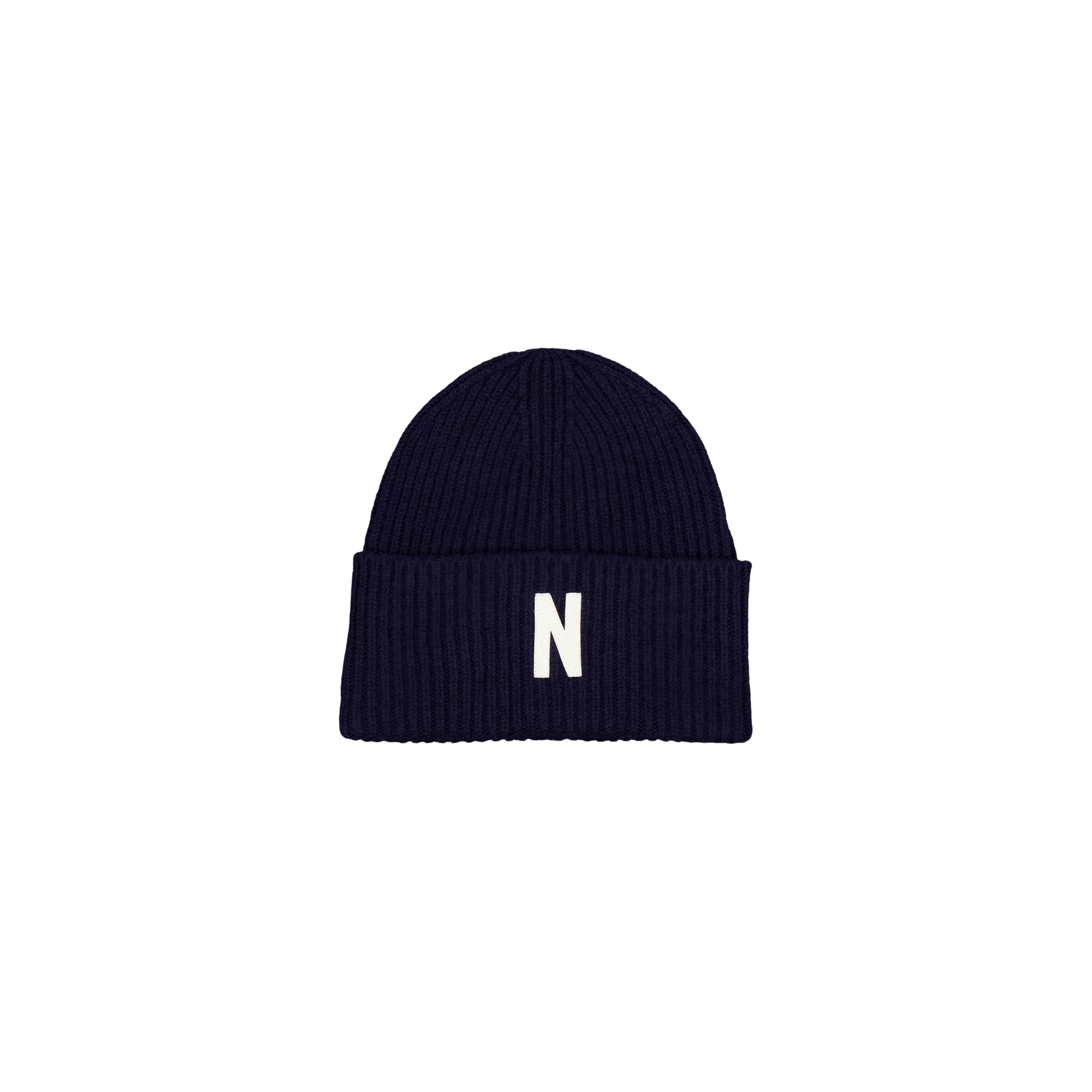 Merino Lambswool Rib N Logo Be Dark Navy