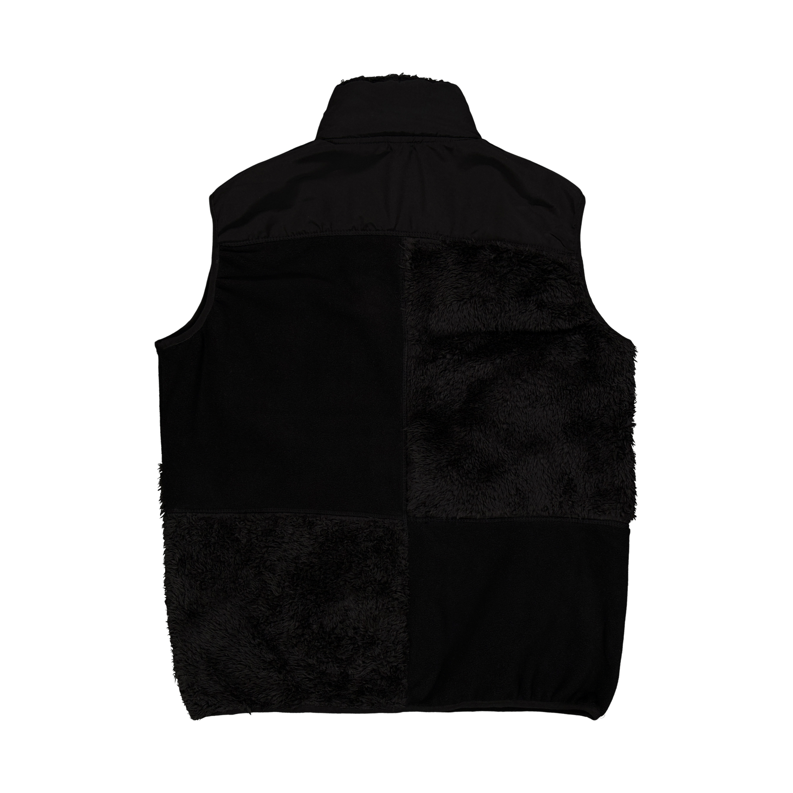 Patchwork Fleece Vest Black