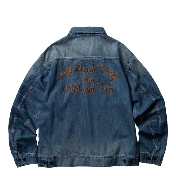 Zip Front Denim Jacket Indigo