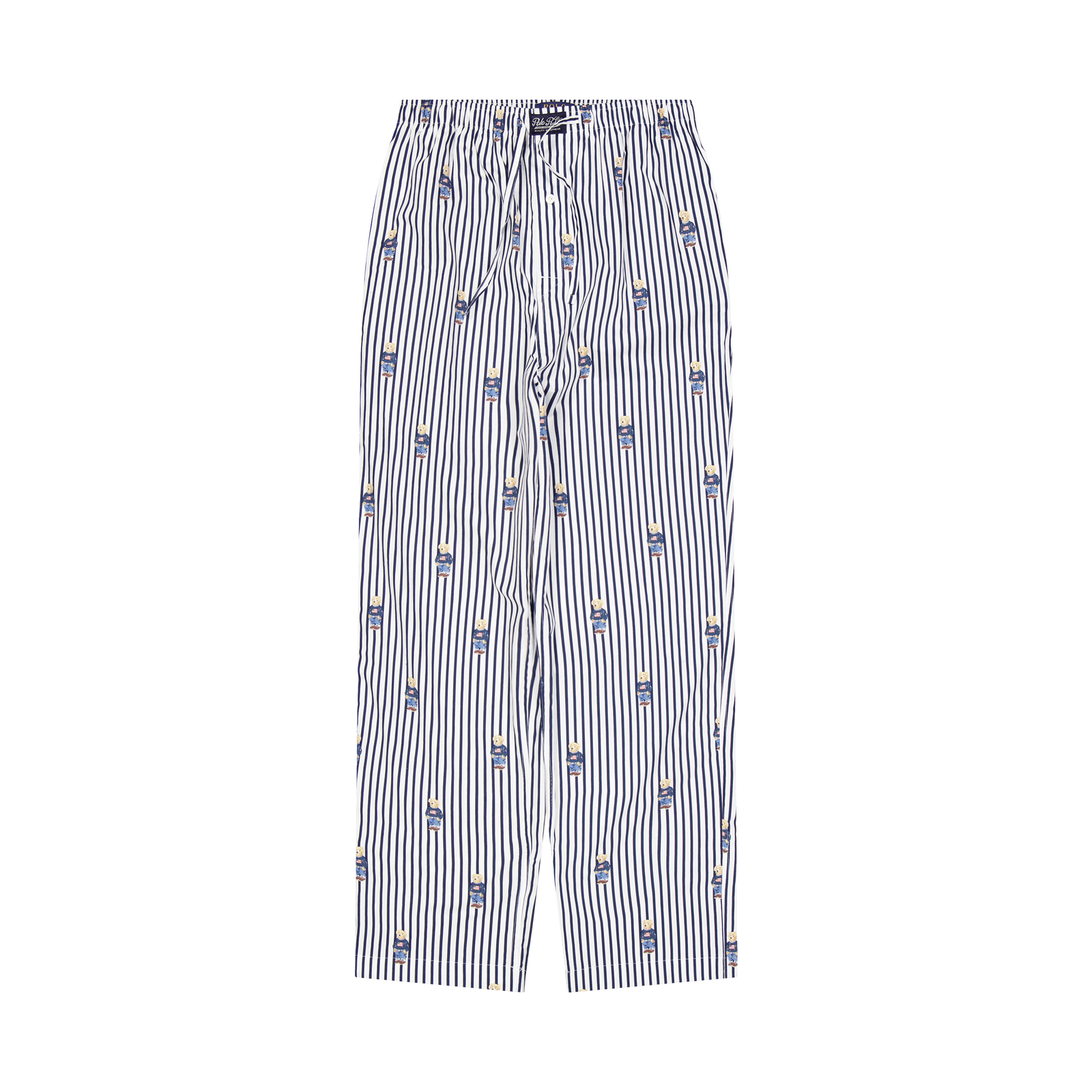 Striped Cotton Pajama Set Navy Stripe Bear