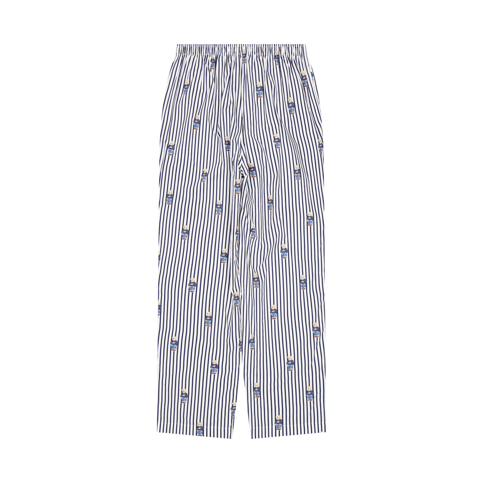 Striped Cotton Pajama Set Navy Stripe Bear