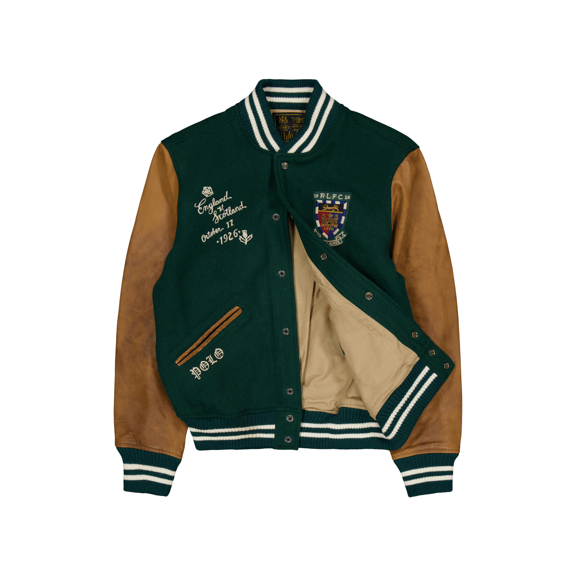Varsity-Inspired Jacket Moss Agate