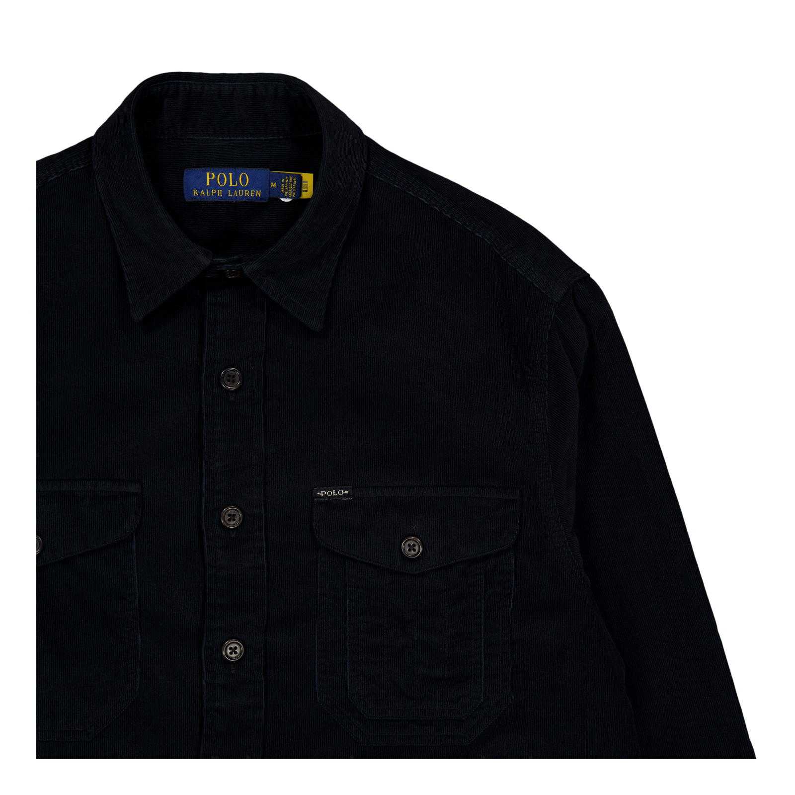 Classic Fit Corduroy Workshirt Polo Black