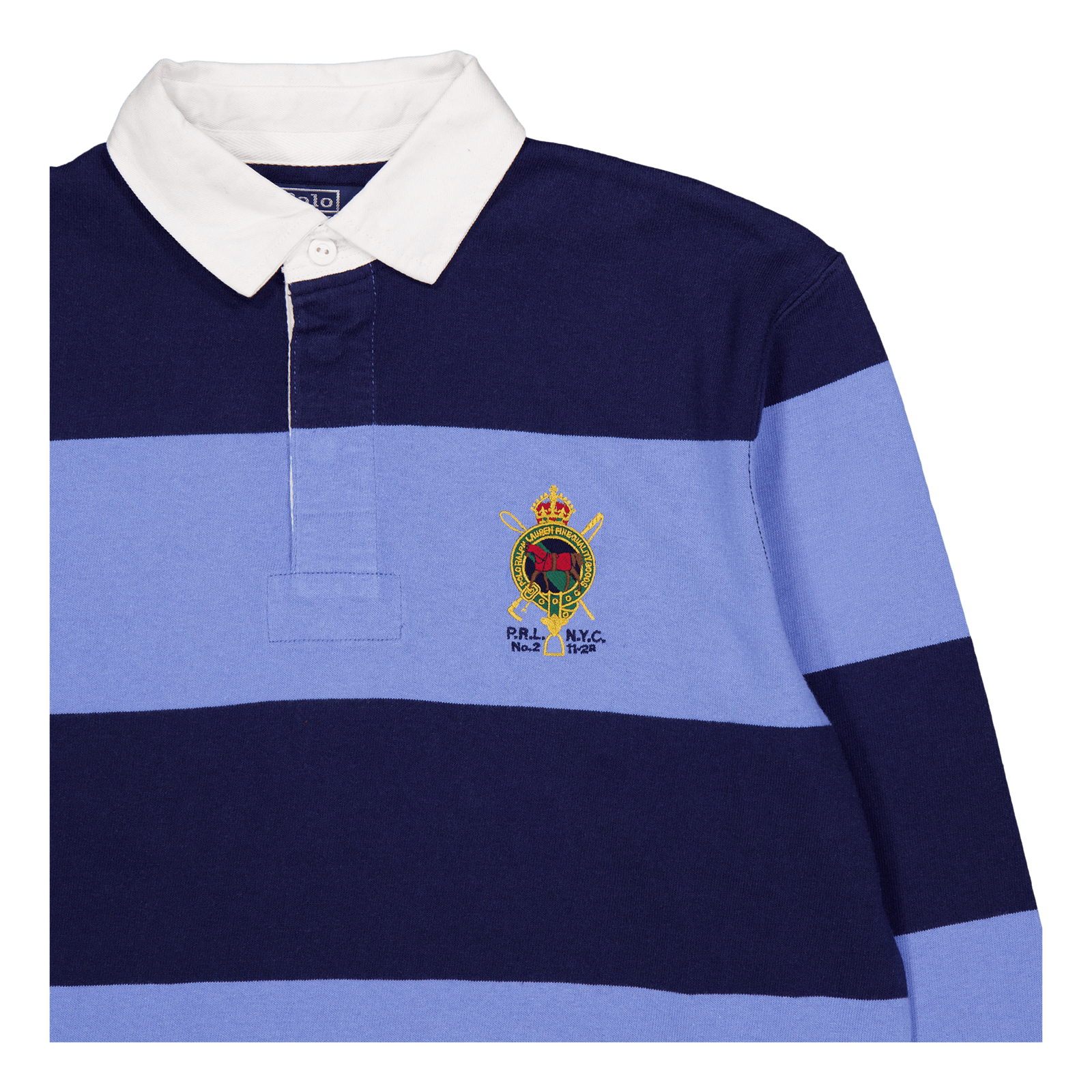 Classic Fit Striped Jersey Rugby Shirt Newport Navy Multi