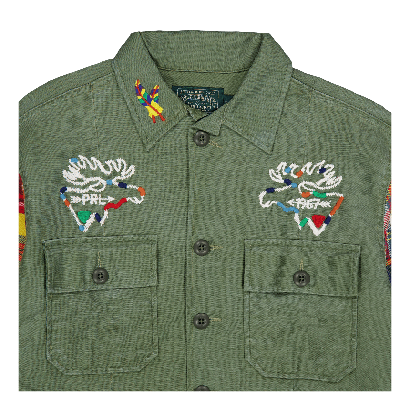 Custom Fit Contrast-Sleeve Workshirt 6201 Military Mash Up