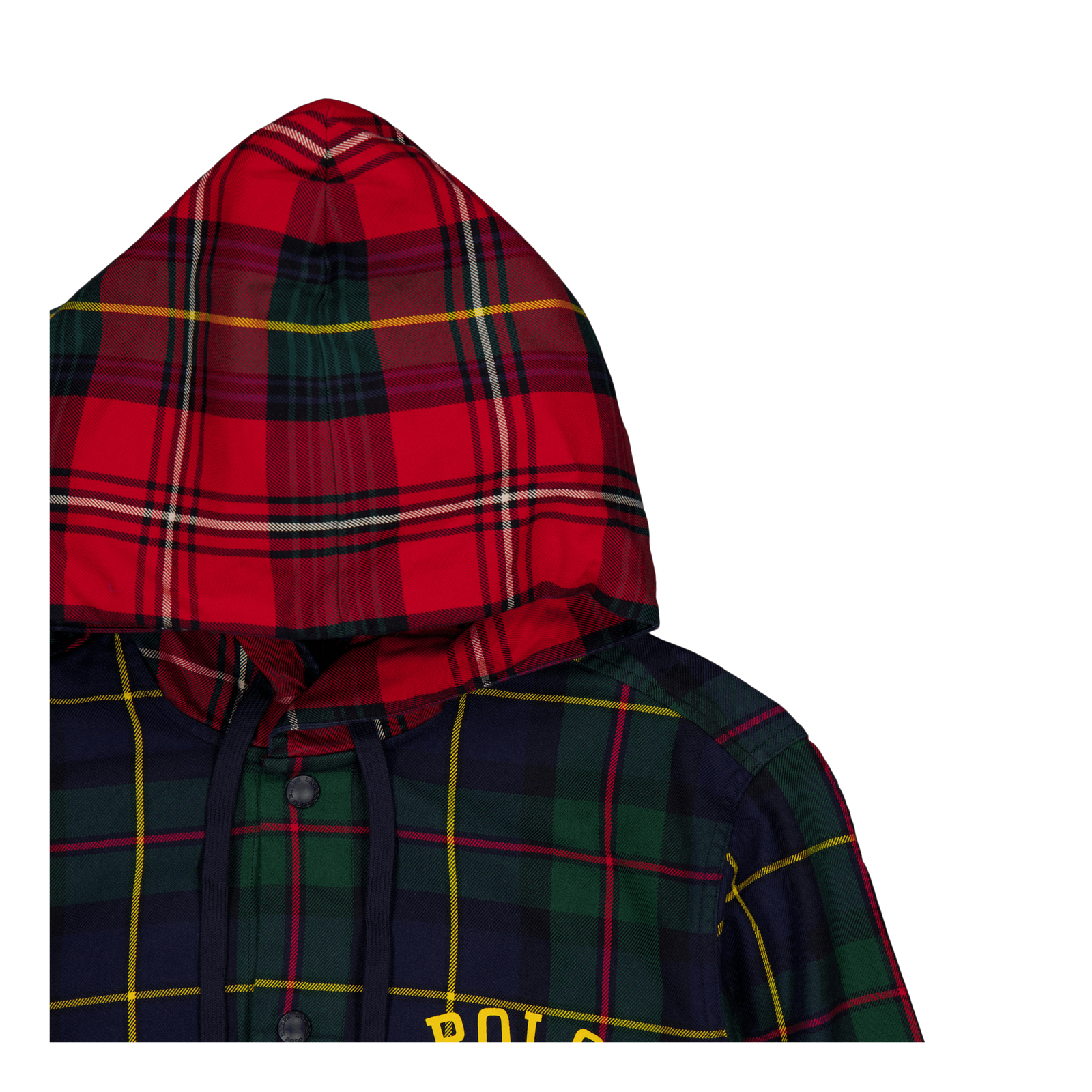 Plaid Patchwork Hooded Shirt Jacket 3427B Equestrian Tartan Piecng