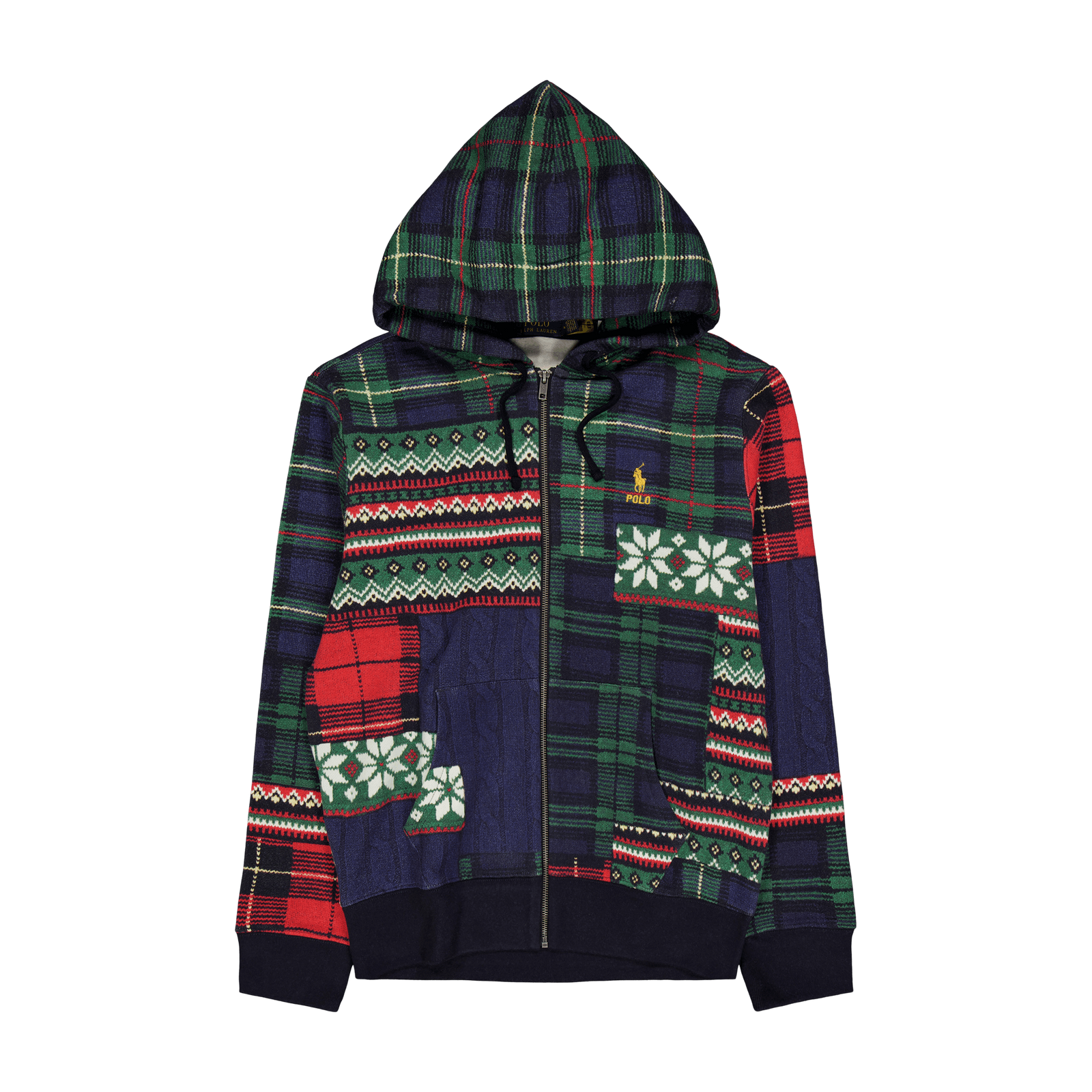 Patchwork Fleece Full-Zip Hoodie Stravenger Patchwrk