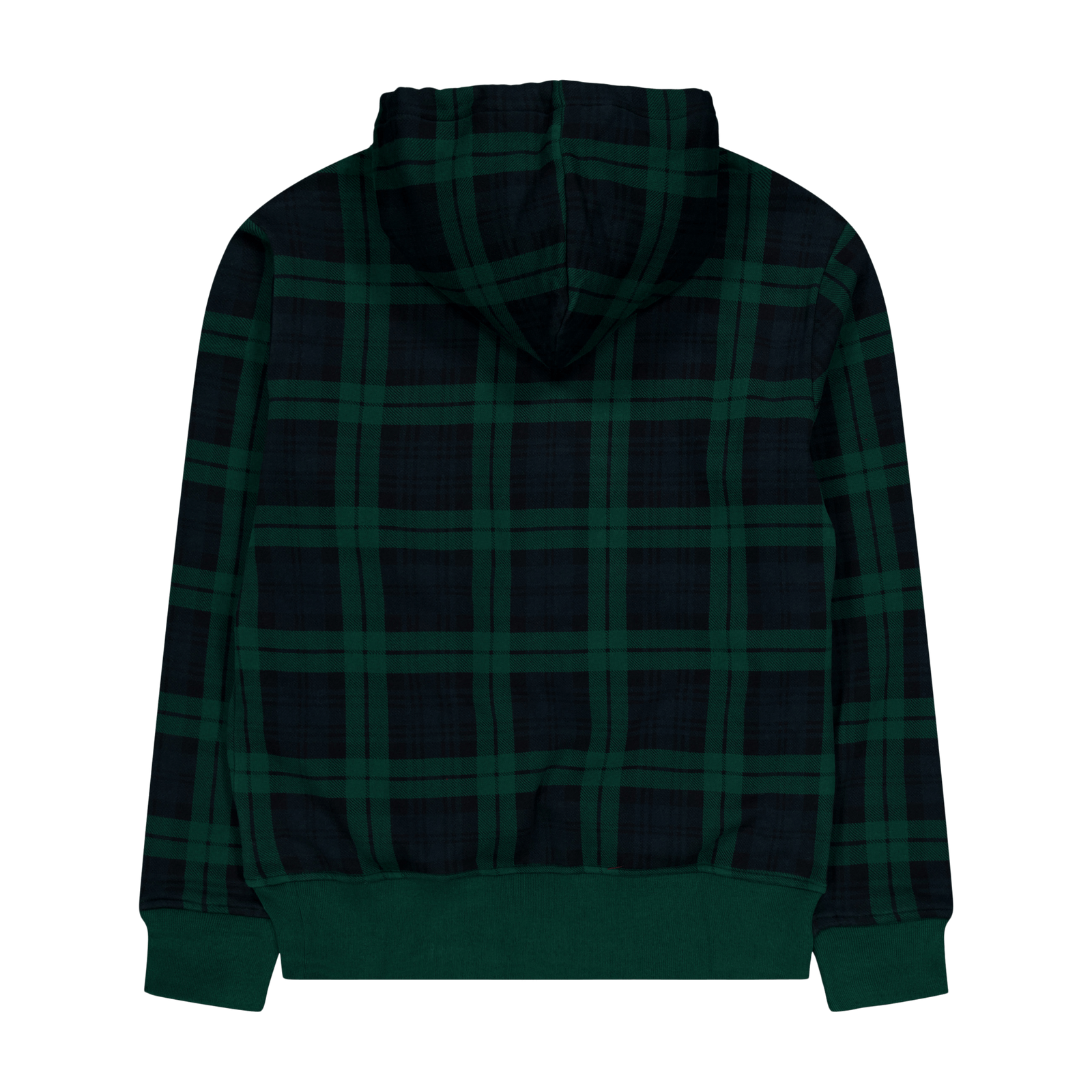 Leather Big Pony Plaid Fleece Hoodie Tartan