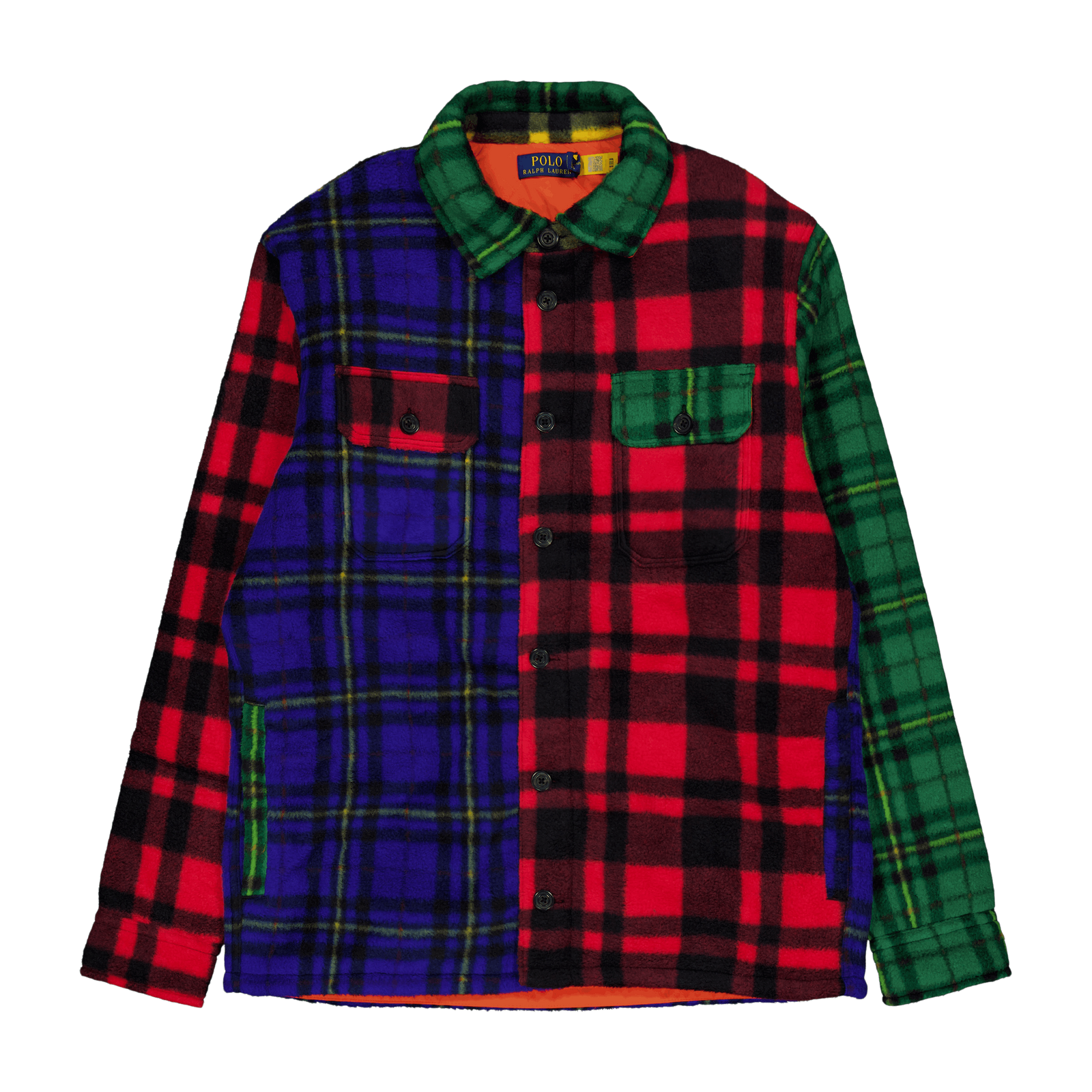 Plaid Brushed Fleece Shirt Jacket Martin Red Multi Holiday Plaid