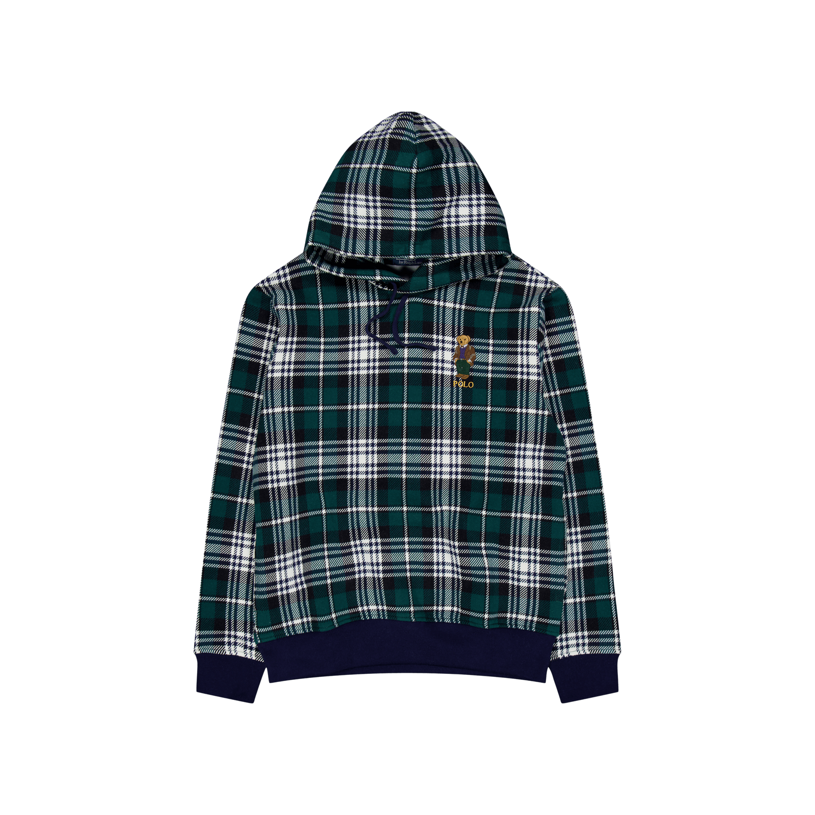 Polo Bear Plaid Fleece Hoodie Fa23 Tartan Hrtg Bear