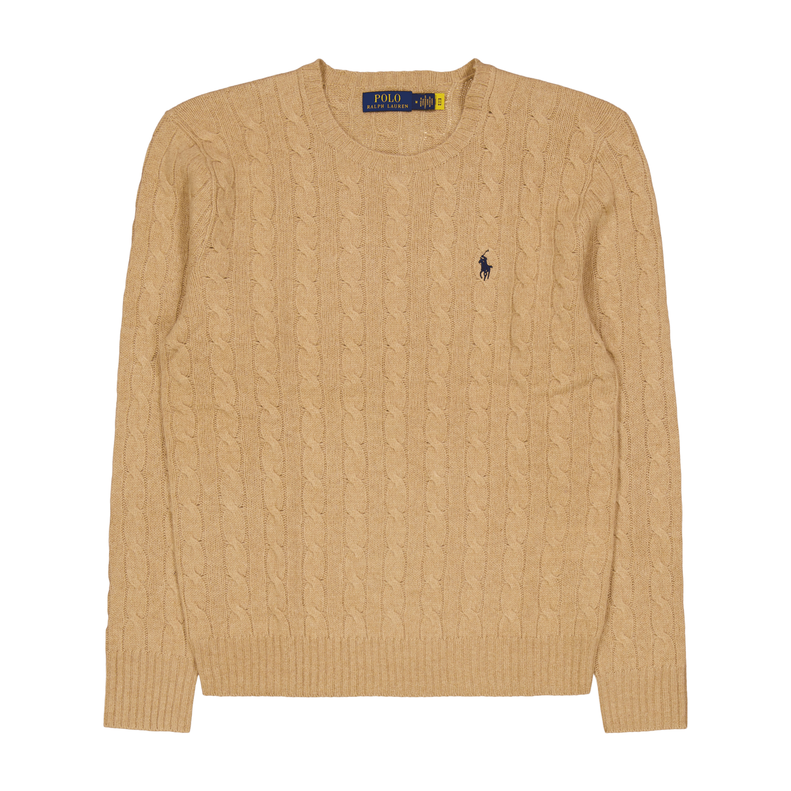 Cable-Knit Wool-Cashmere Sweater Camel Melange