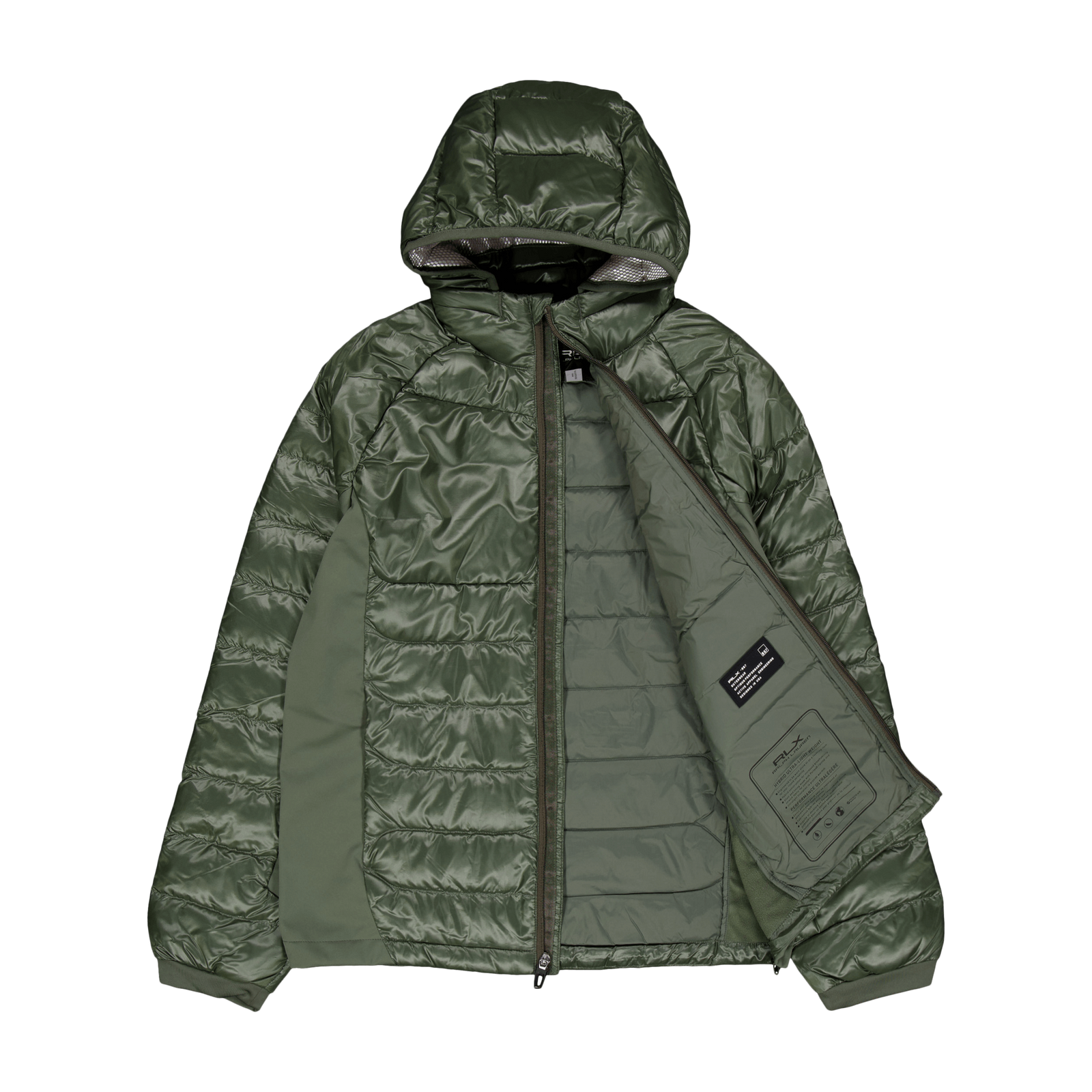 Water-Repellent Hybrid Down Jacket Fossil Green
