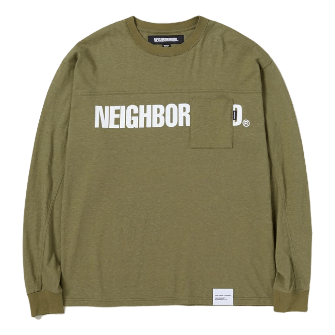 Logo Print Crewneck Ls Olive Drab