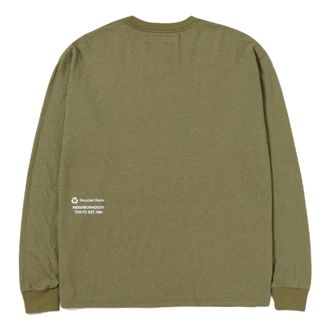 Logo Print Crewneck Ls Olive Drab