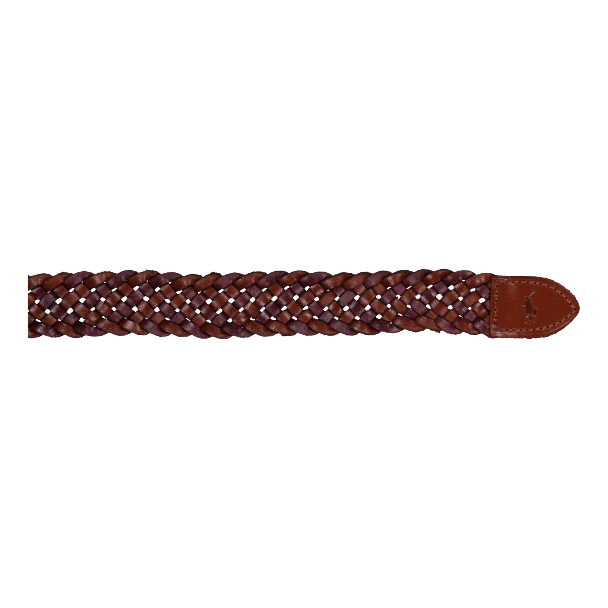 Braided Leather Belt Saddle / Dark Brown