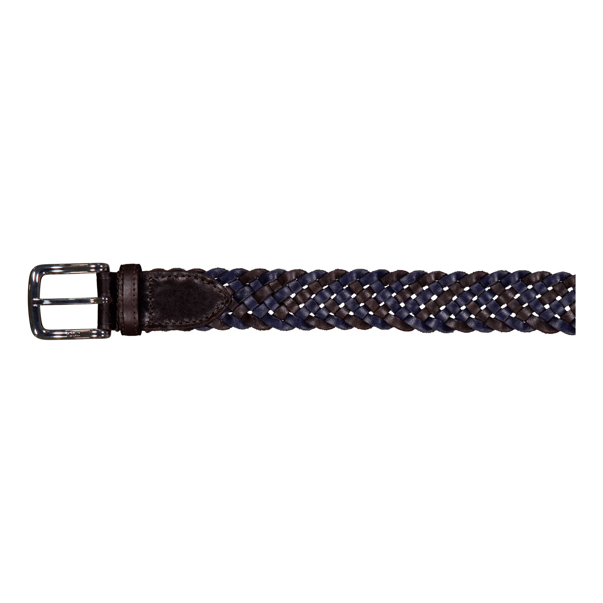 Braided Leather Belt Navy / Dark Brown