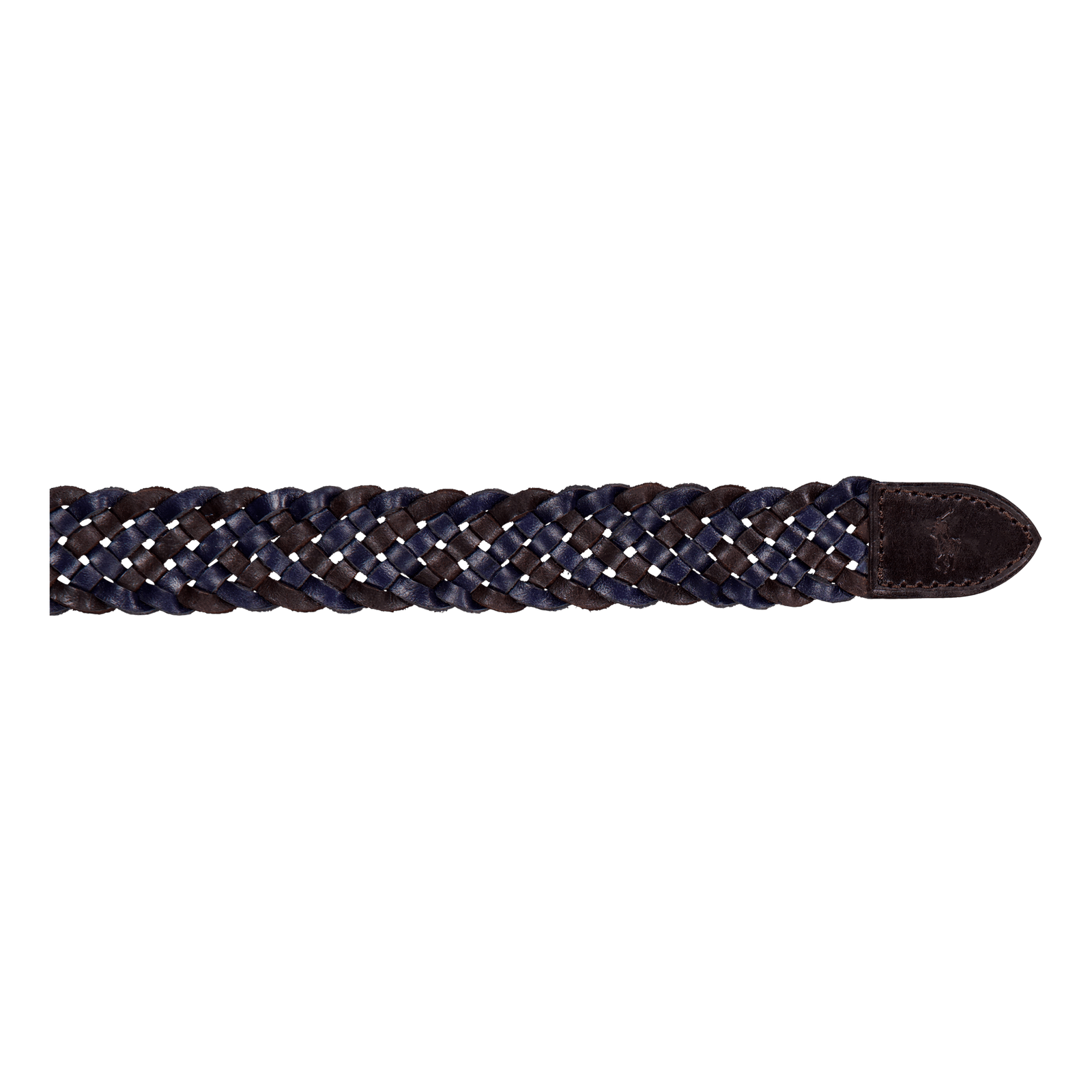 Braided Leather Belt Navy / Dark Brown
