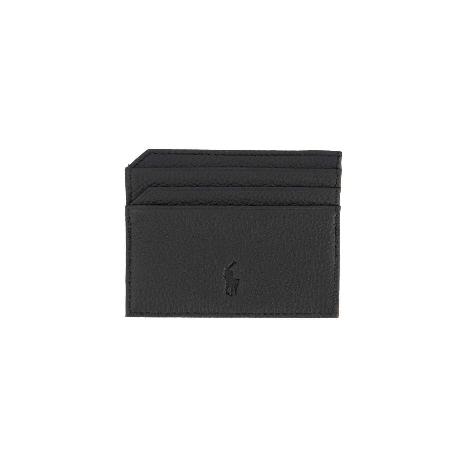 Pebbled Leather Card Case Black