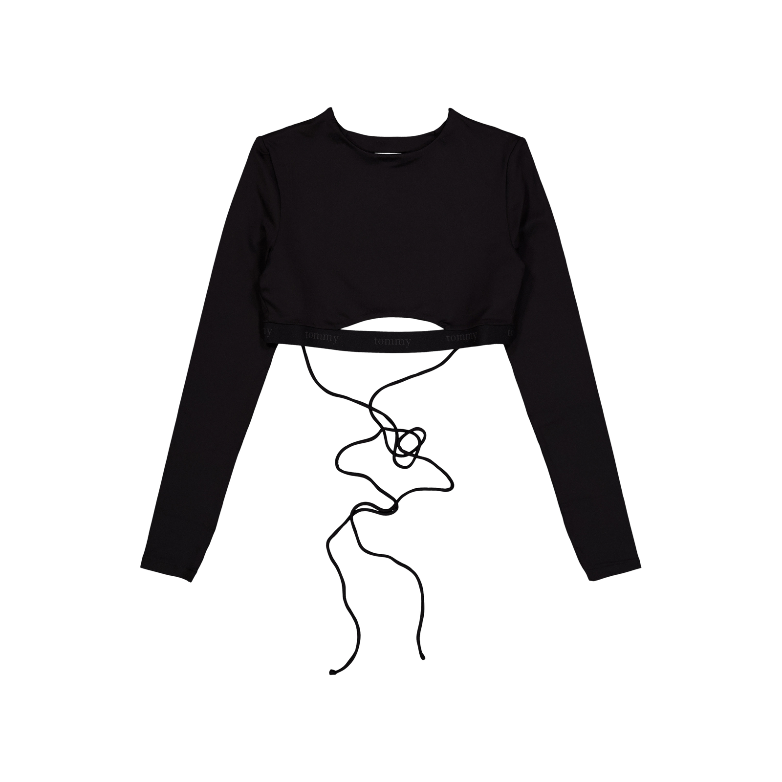 Tjcw Backless Longsleeve Cropt Black