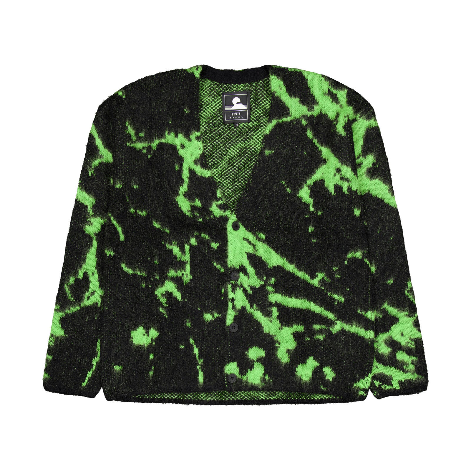 Hiji Cardigan Black/poison Green