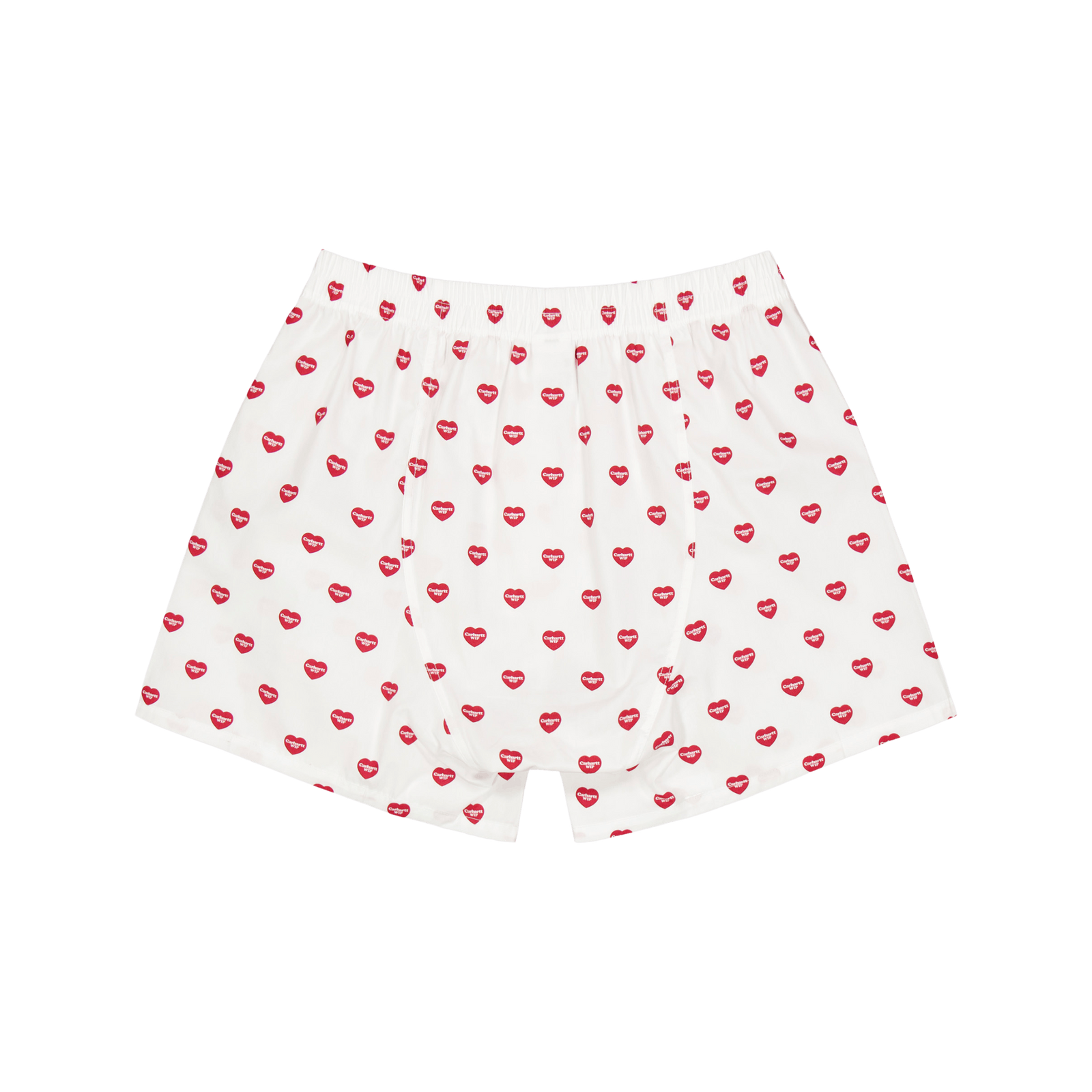 Cotton Boxer Heart Print, White
