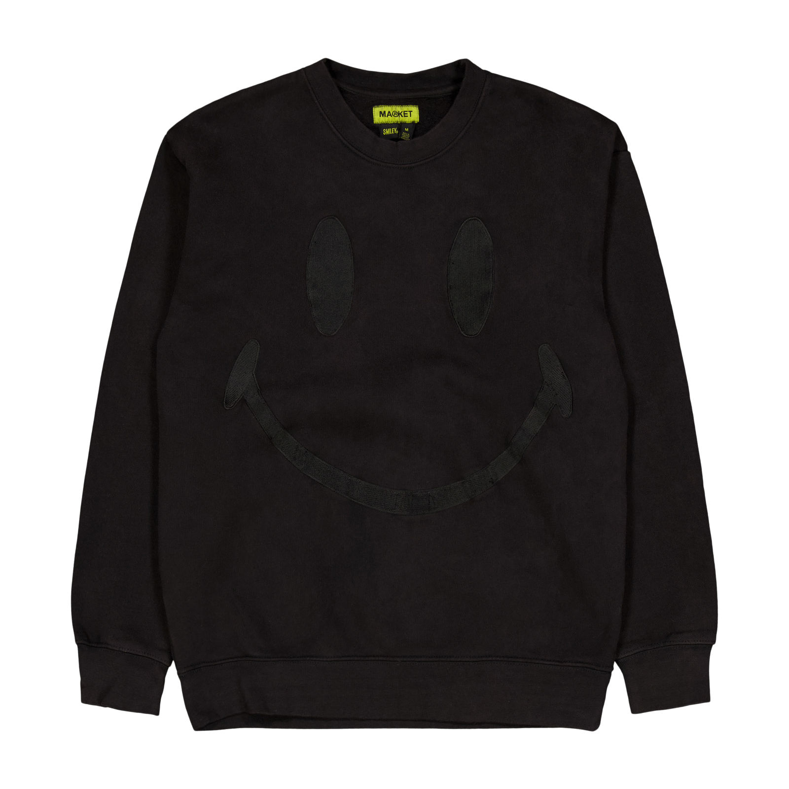 Smiley Oversized Crew Neck Swe Black