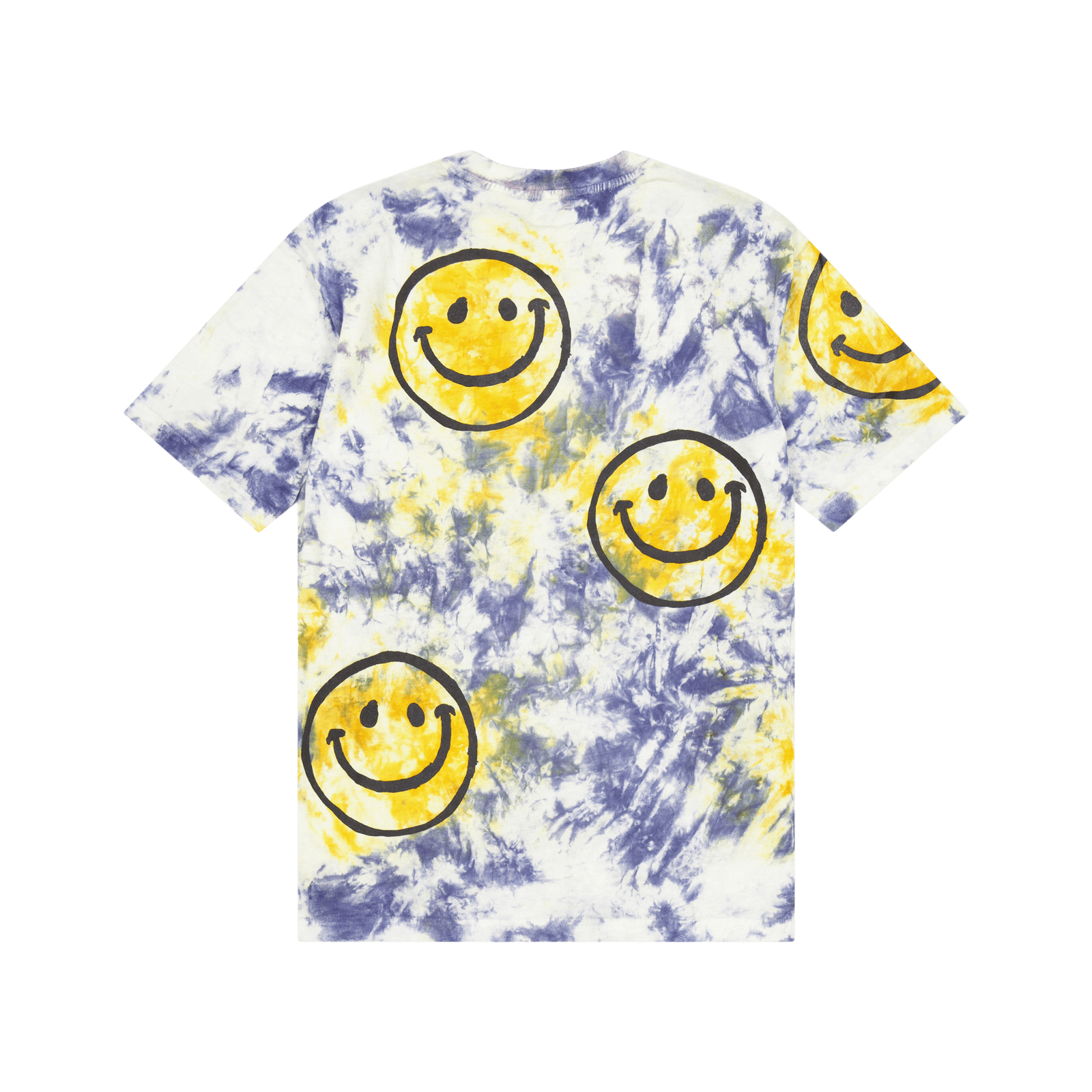 Smiley Sun Dye Tshirt Yellow Blue Tie-dye