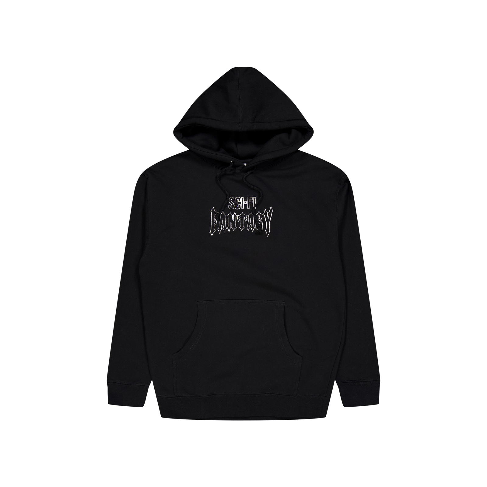 Studded Biker Hood Black