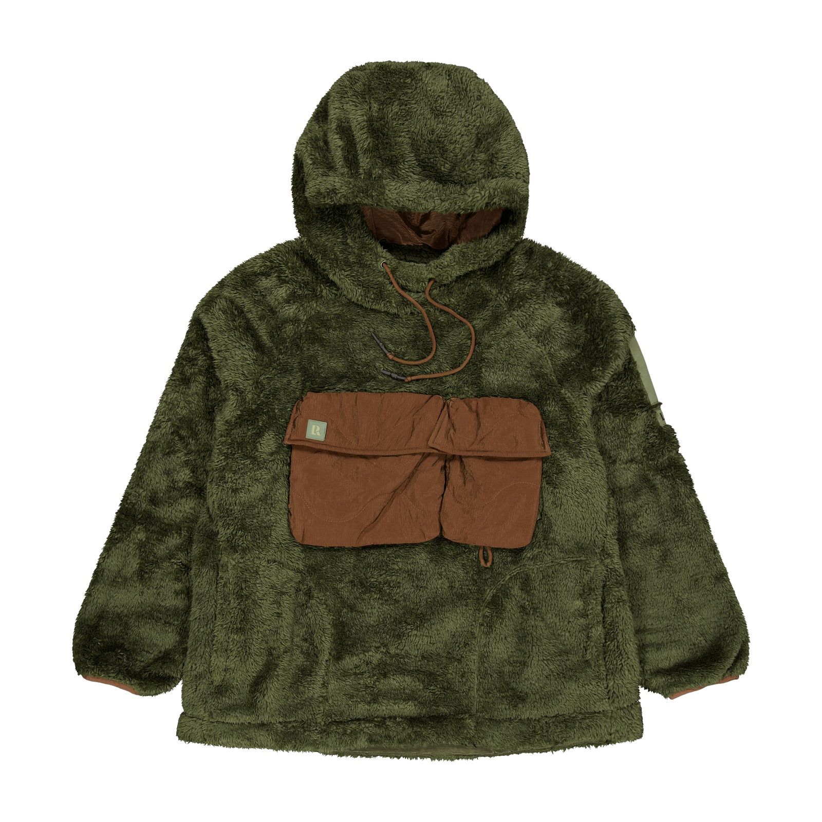 Pile Fleece Hoodie Olive Olive
