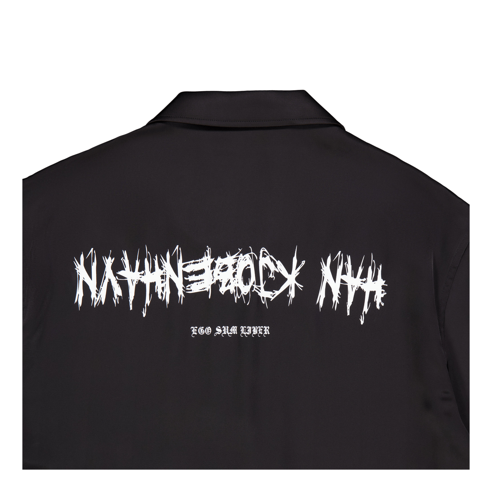 Upside Down Satin Summer Shirt Black