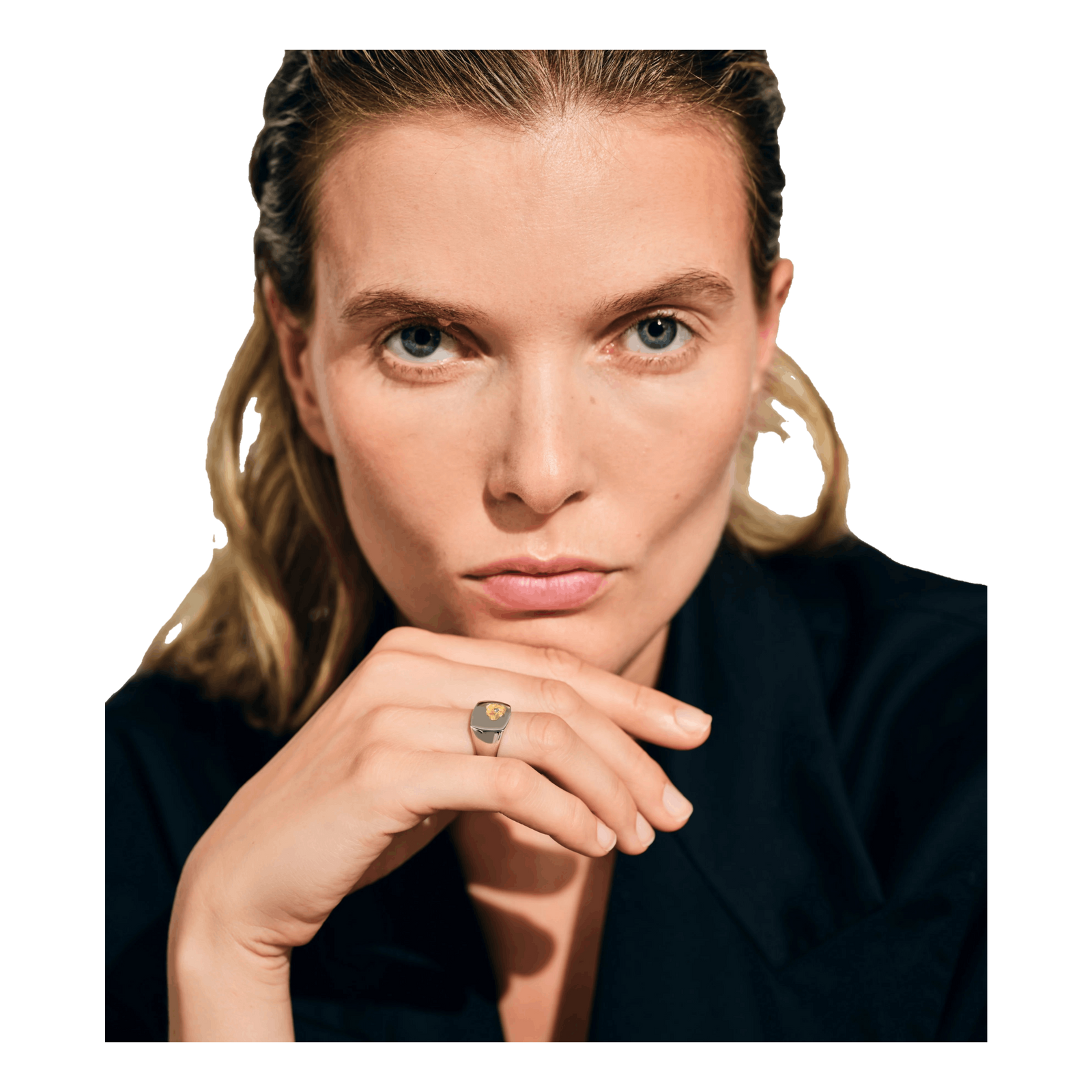 Mined Ring Small Emerald 925 Sterling Silver / 14k Gold