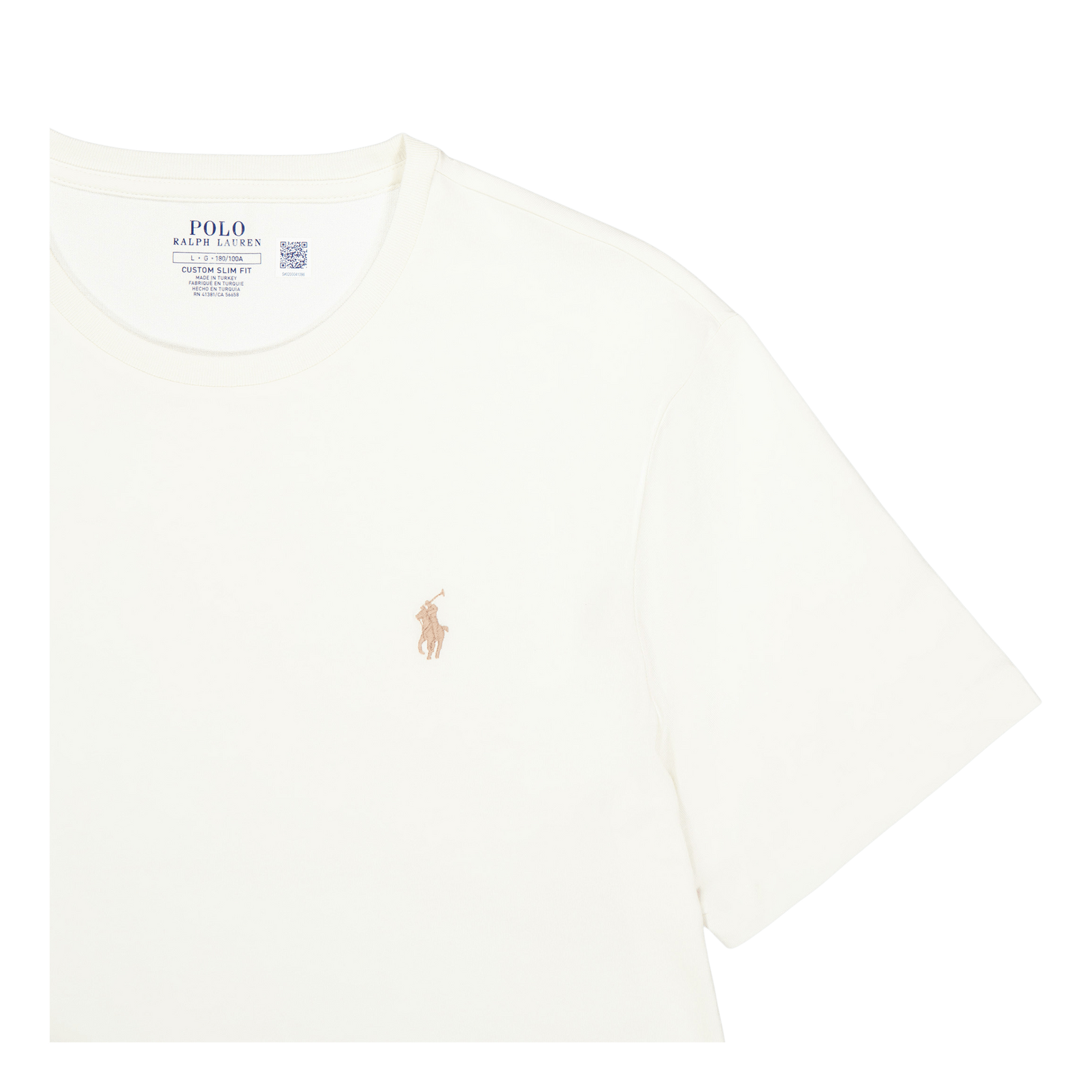 Custom Slim Fit Jersey Crewneck T-Shirt Parchment Cream