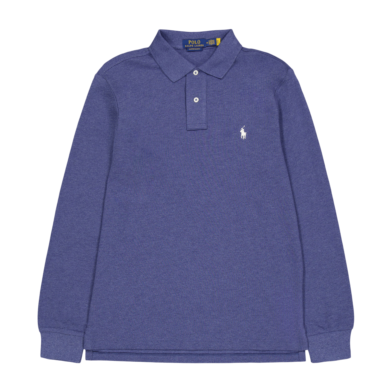 Custom Slim Long-Sleeve Polo Navy Heather