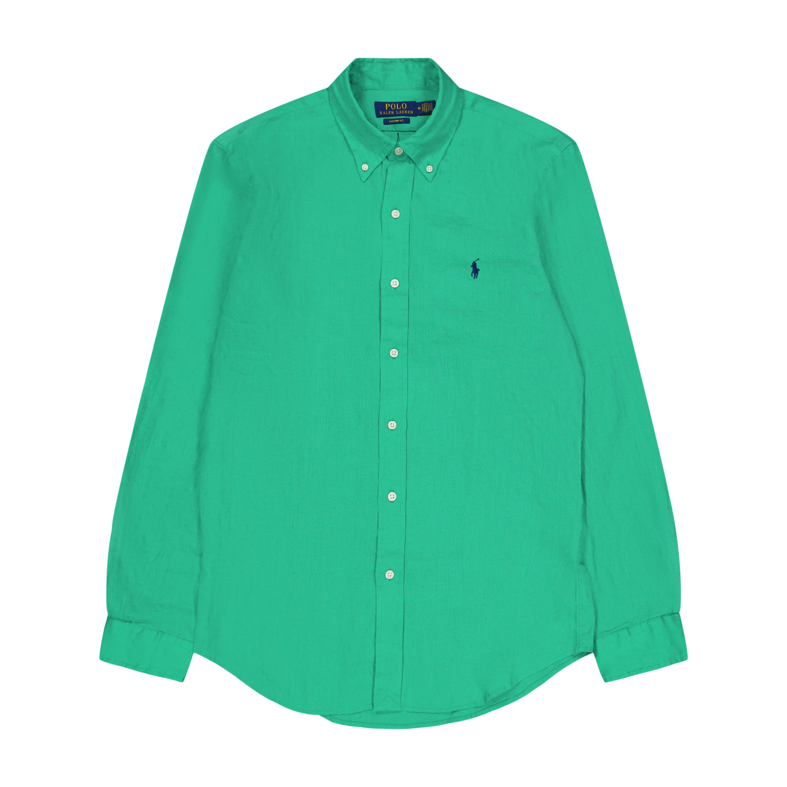 Custom Fit Linen Shirt Grasshopper Green
