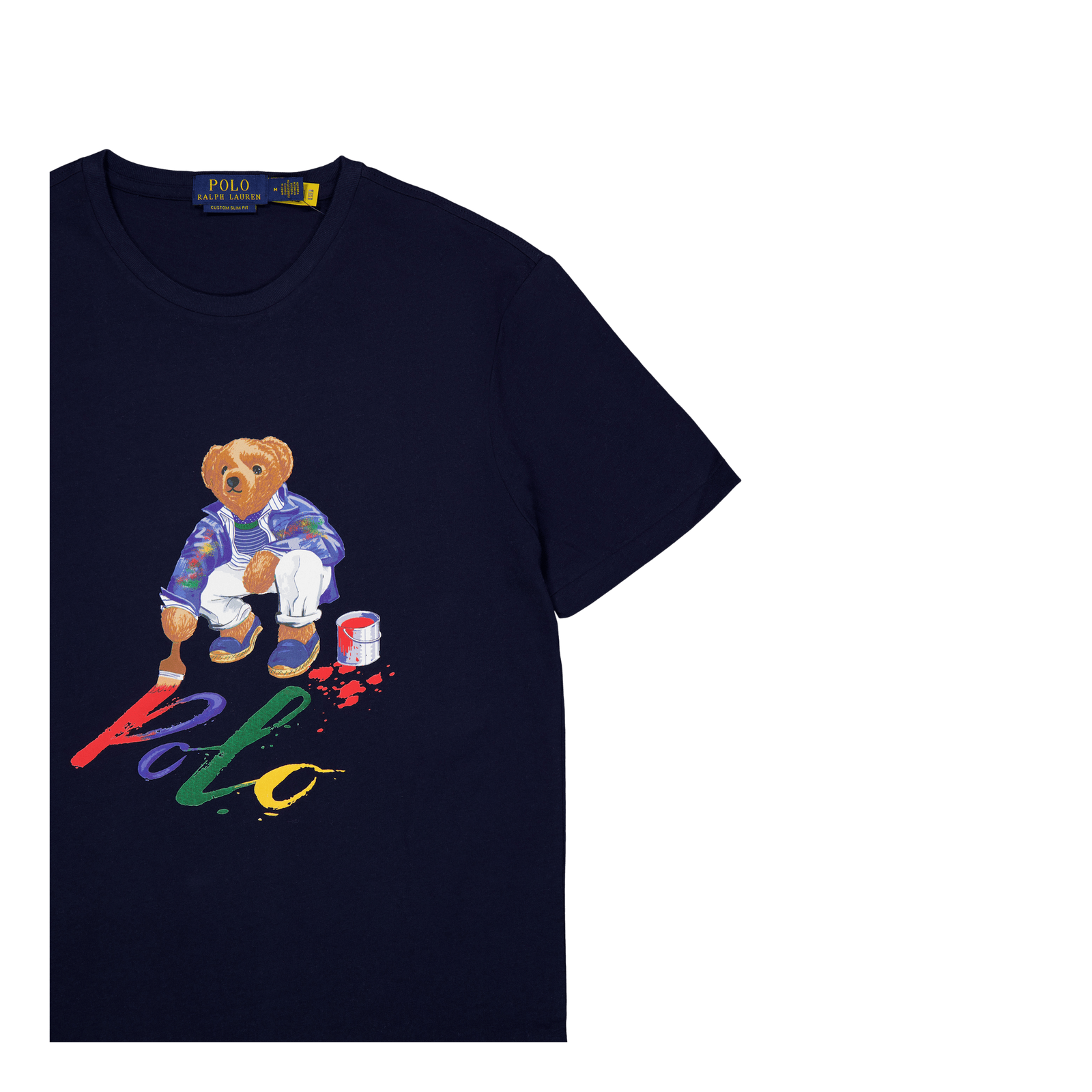 Custom Slim Fit Polo Bear Jersey T-Shirt Cruise Navy Paint Bear