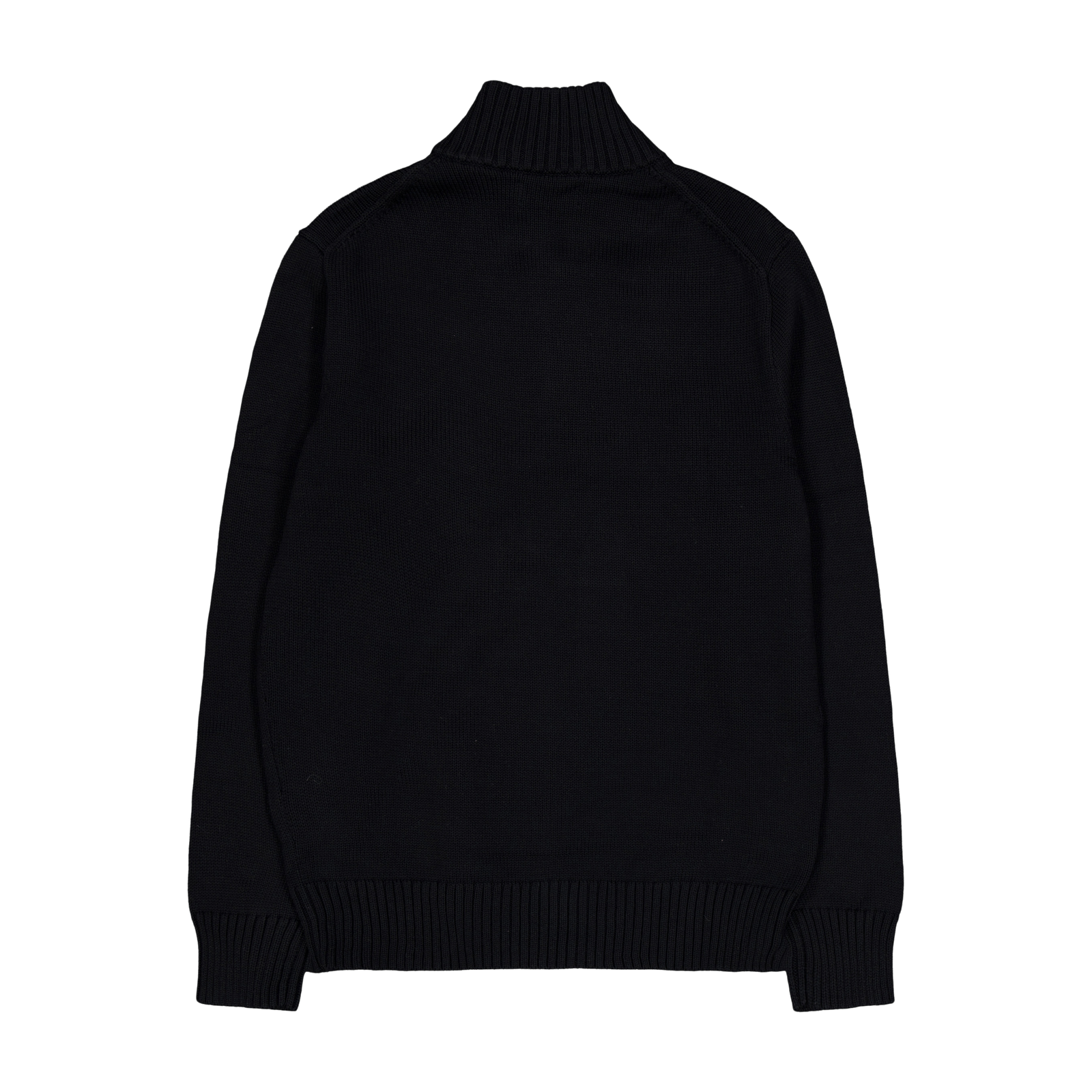Cotton Quarter-Zip Sweater Polo Black