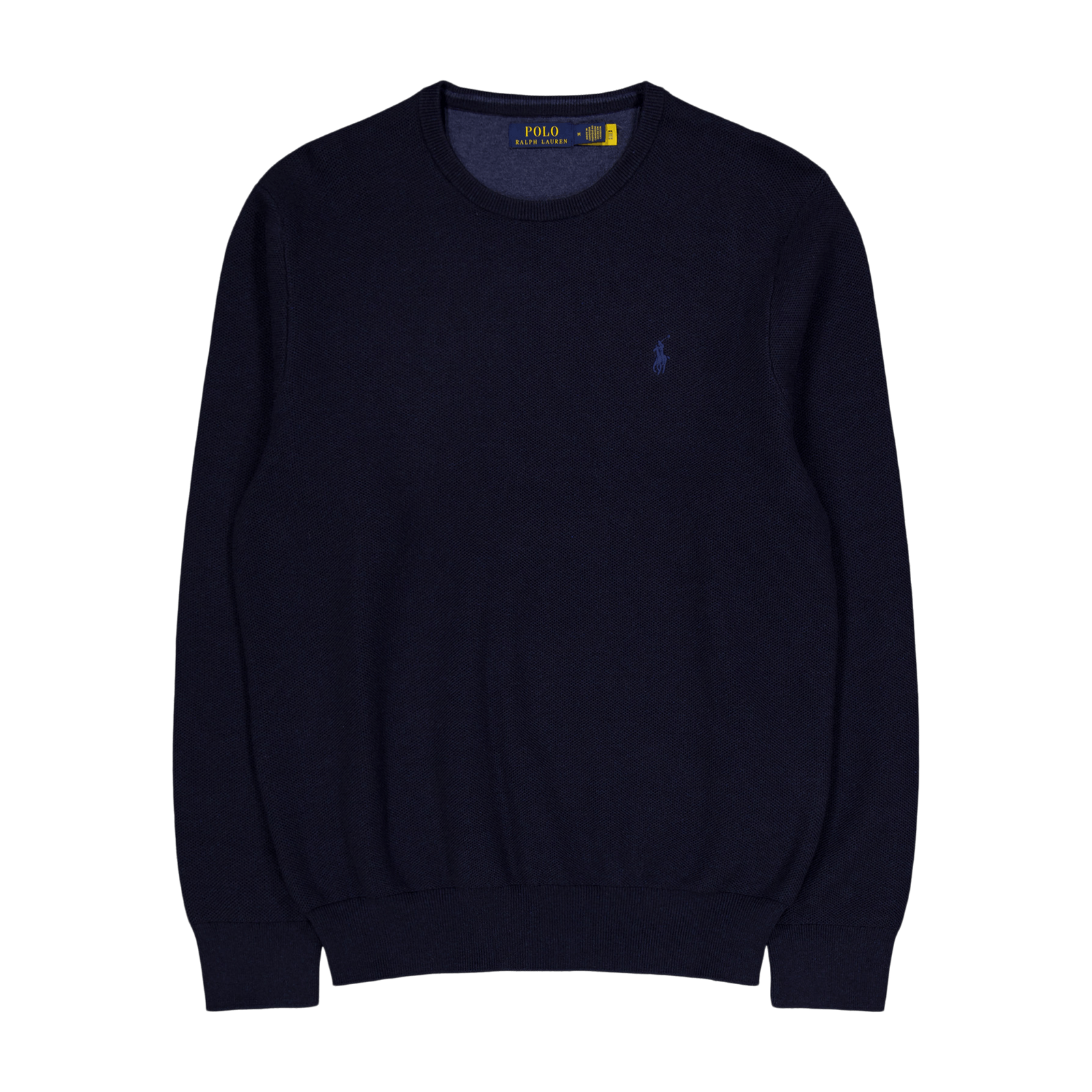 Textured Cotton Crewneck Sweater Navy Htr