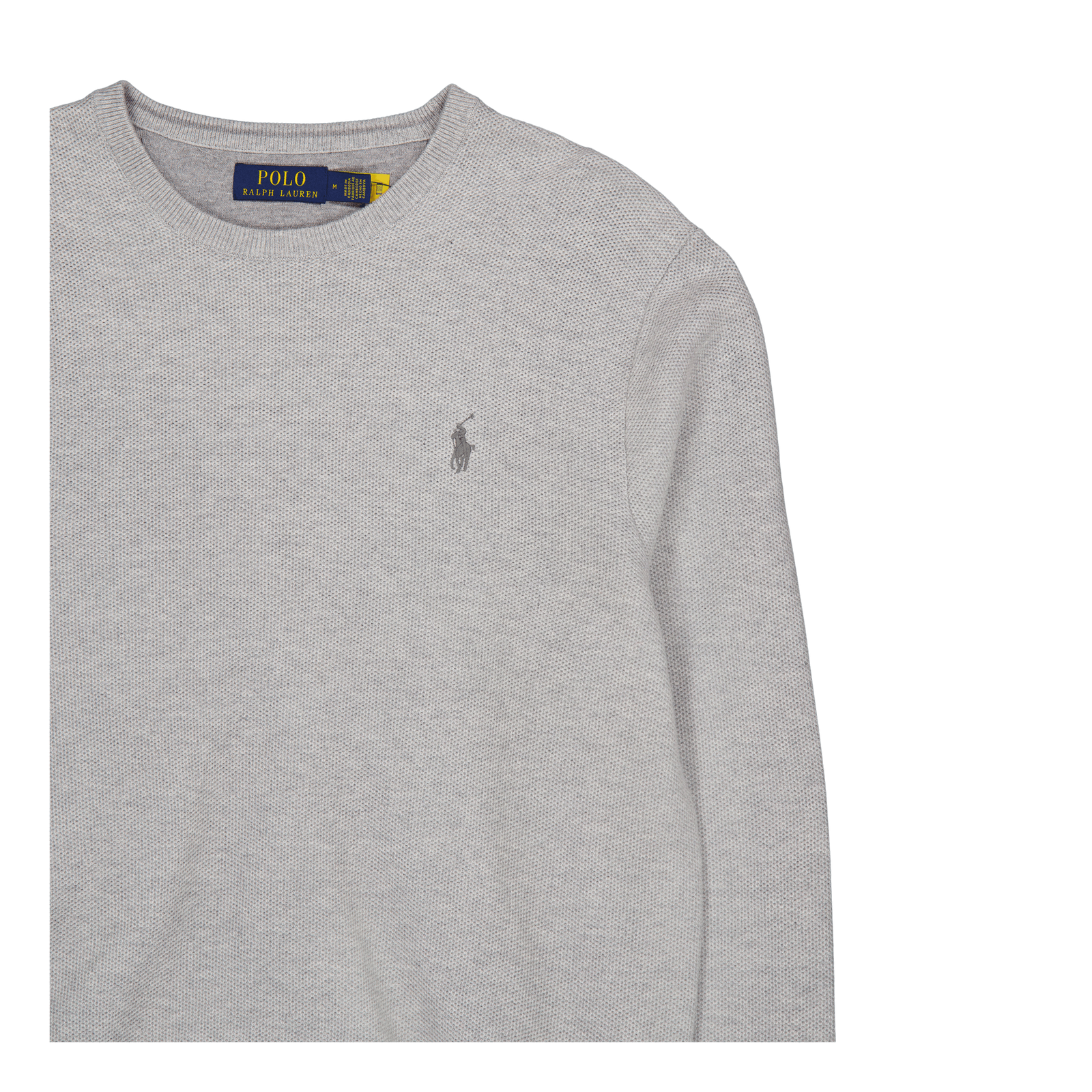 Textured Cotton Crewneck Sweater Andover Heather